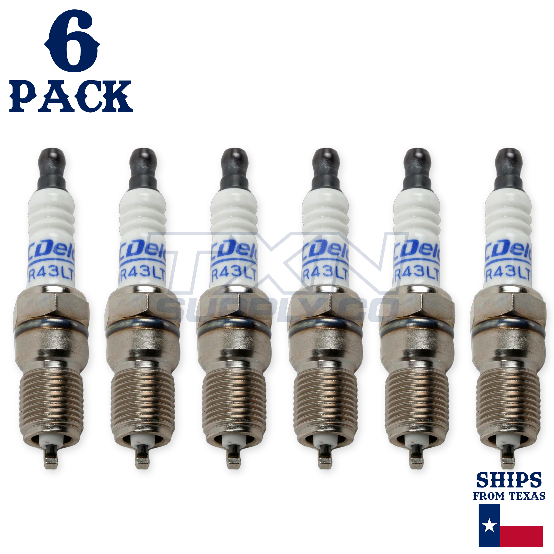 6 Pack ACDelco MR43LTS Spark Plug - For 1998-2004 Mercruiser 4.3L Gen+ - Image 2