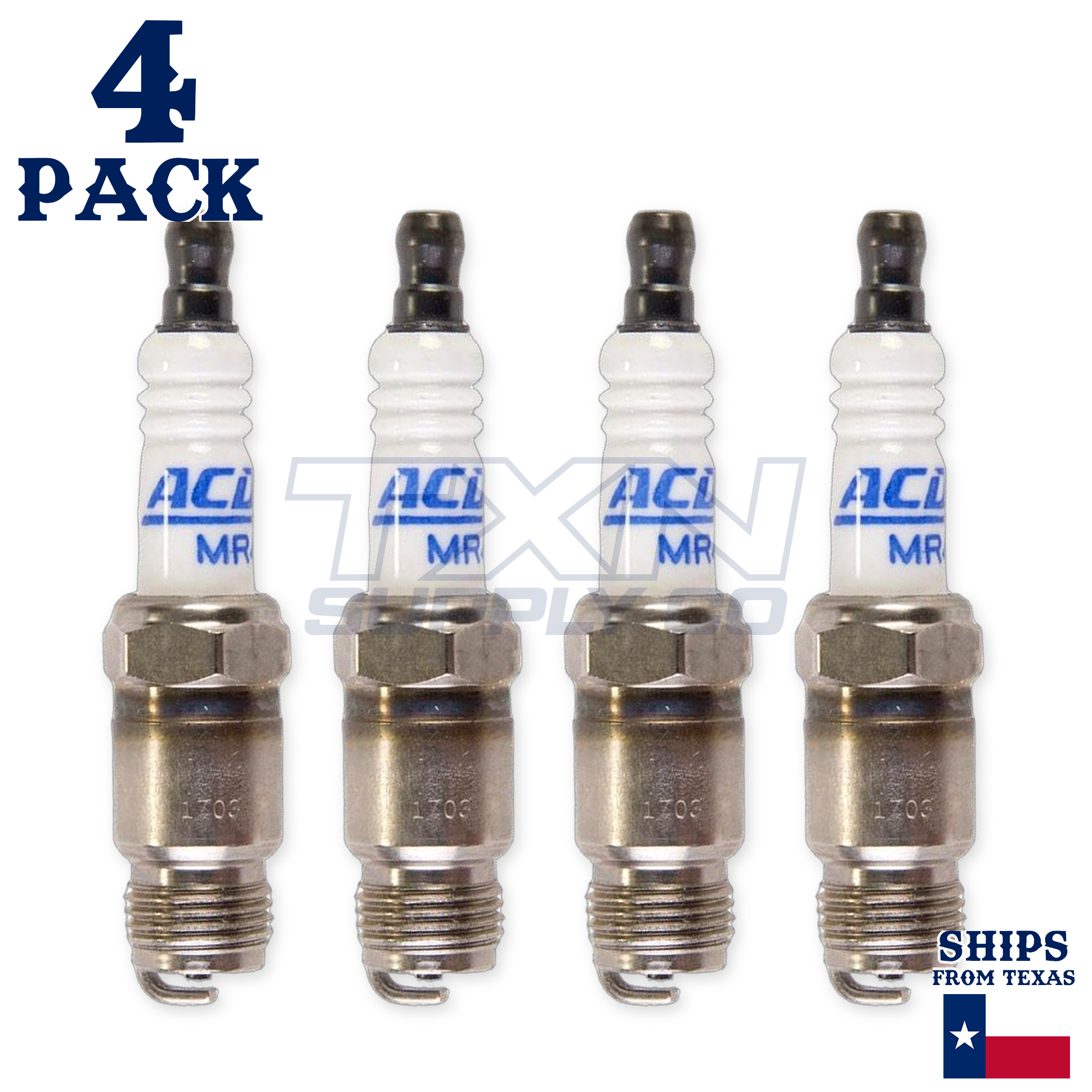 4 Pack ACDelco MR43T Spark Plug - For 1987-1991 Mercruiser 3.0L Delco - Image 2