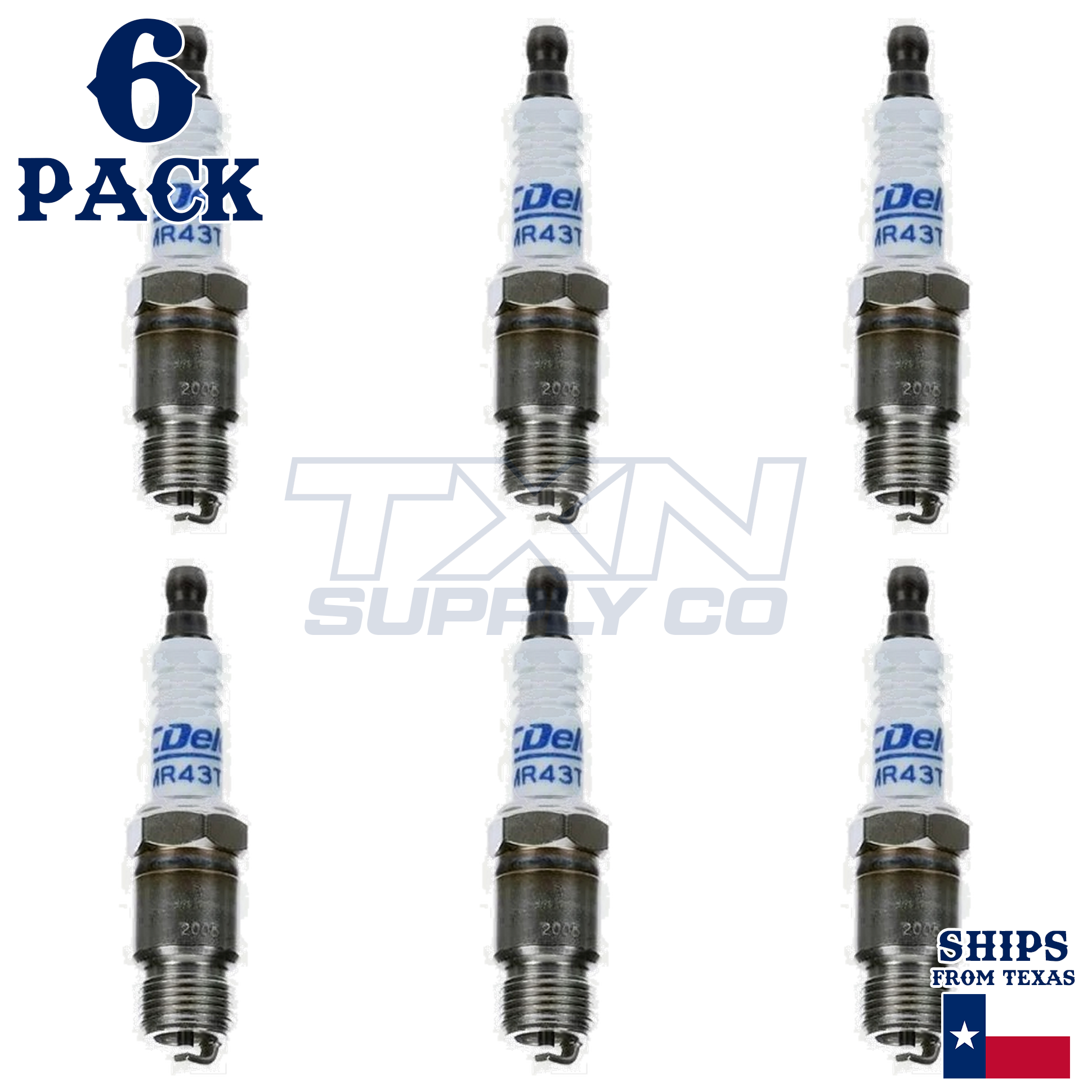6 Pack ACDelco Marine Spark Plugs MR43T 19355200 - Image 2