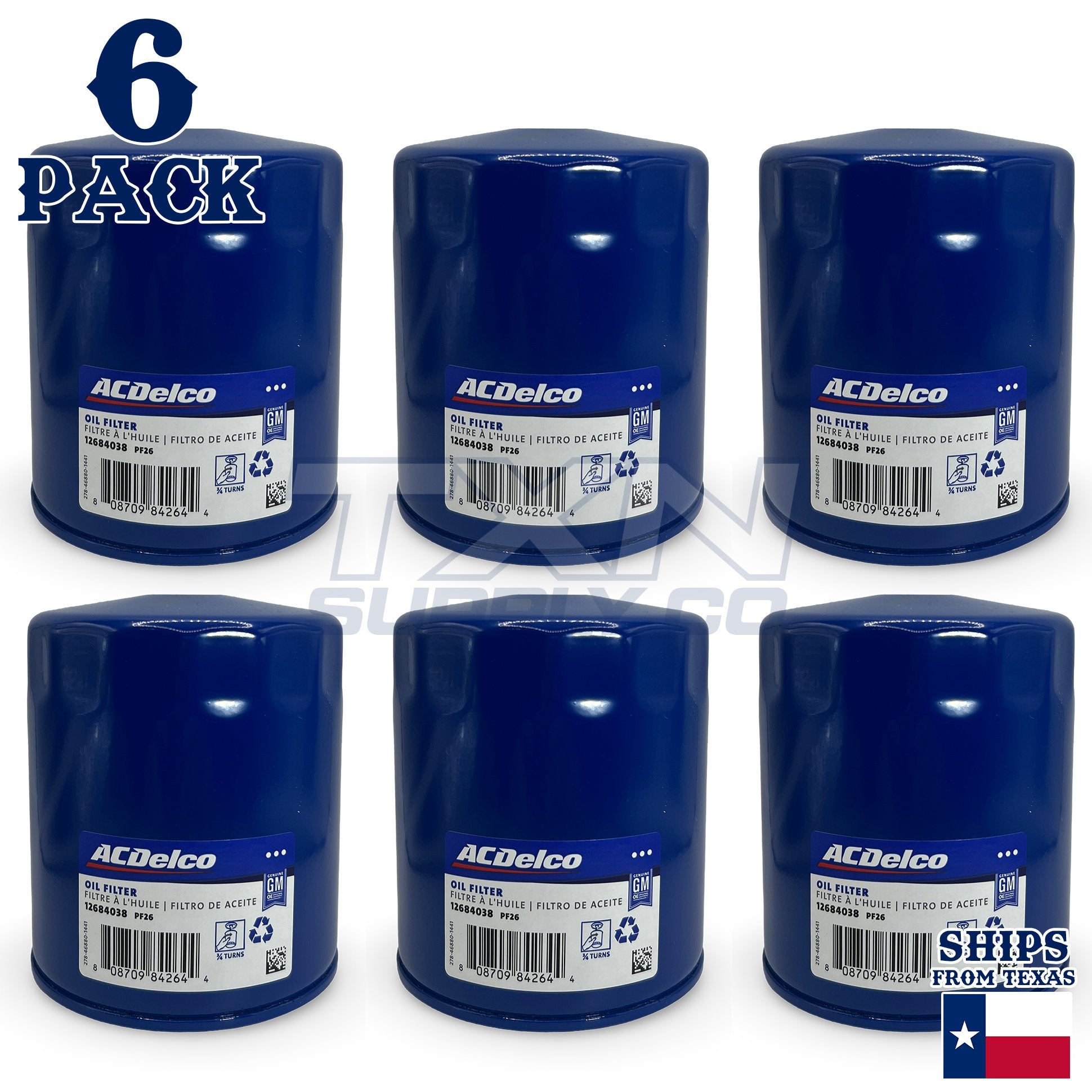ACDelco PF26 PF26F GM Oil Filter 12684038 - 6 Pack