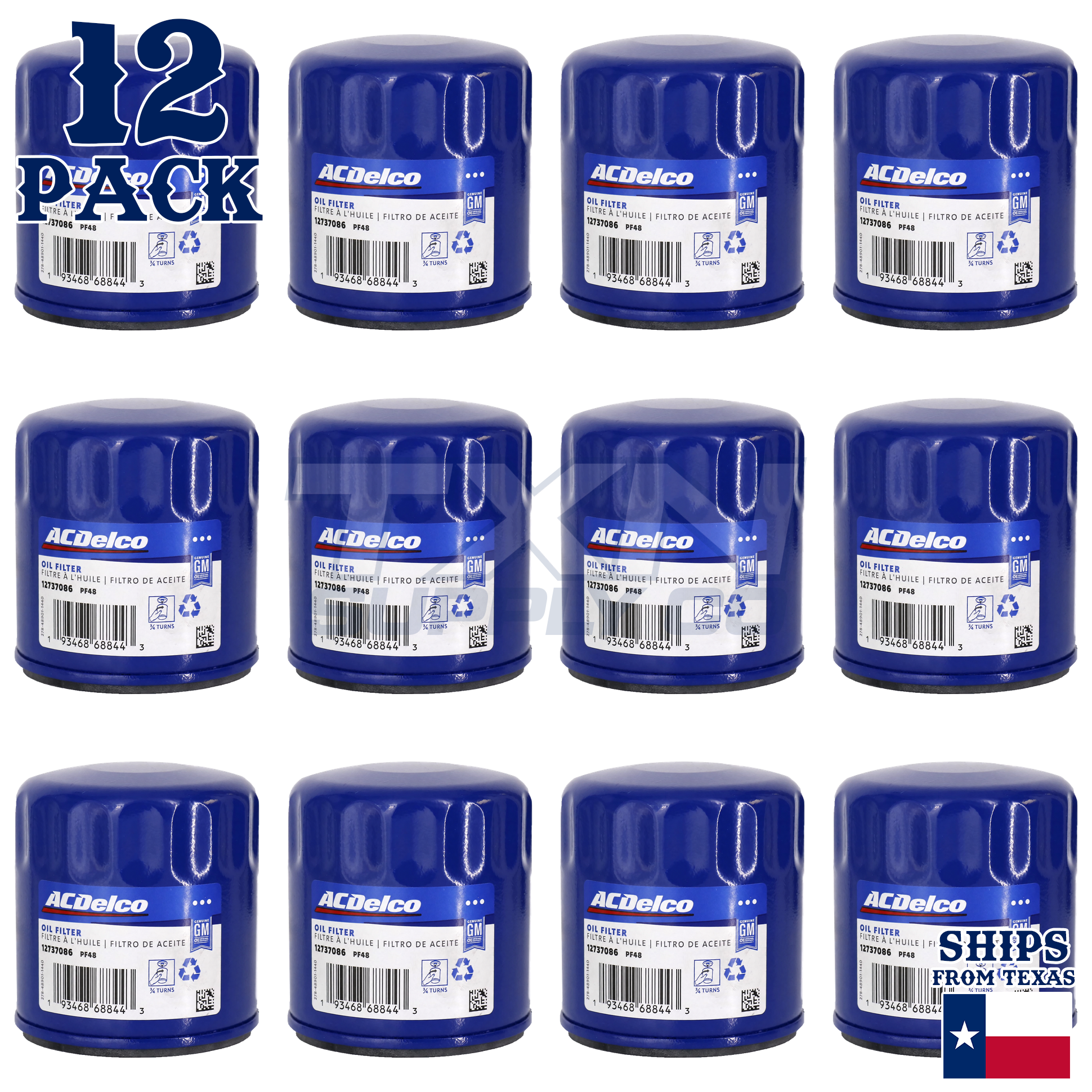 ACDelco PF48 PF48F GM Oil Filter 19433934 Case Durapack - 12 Pack