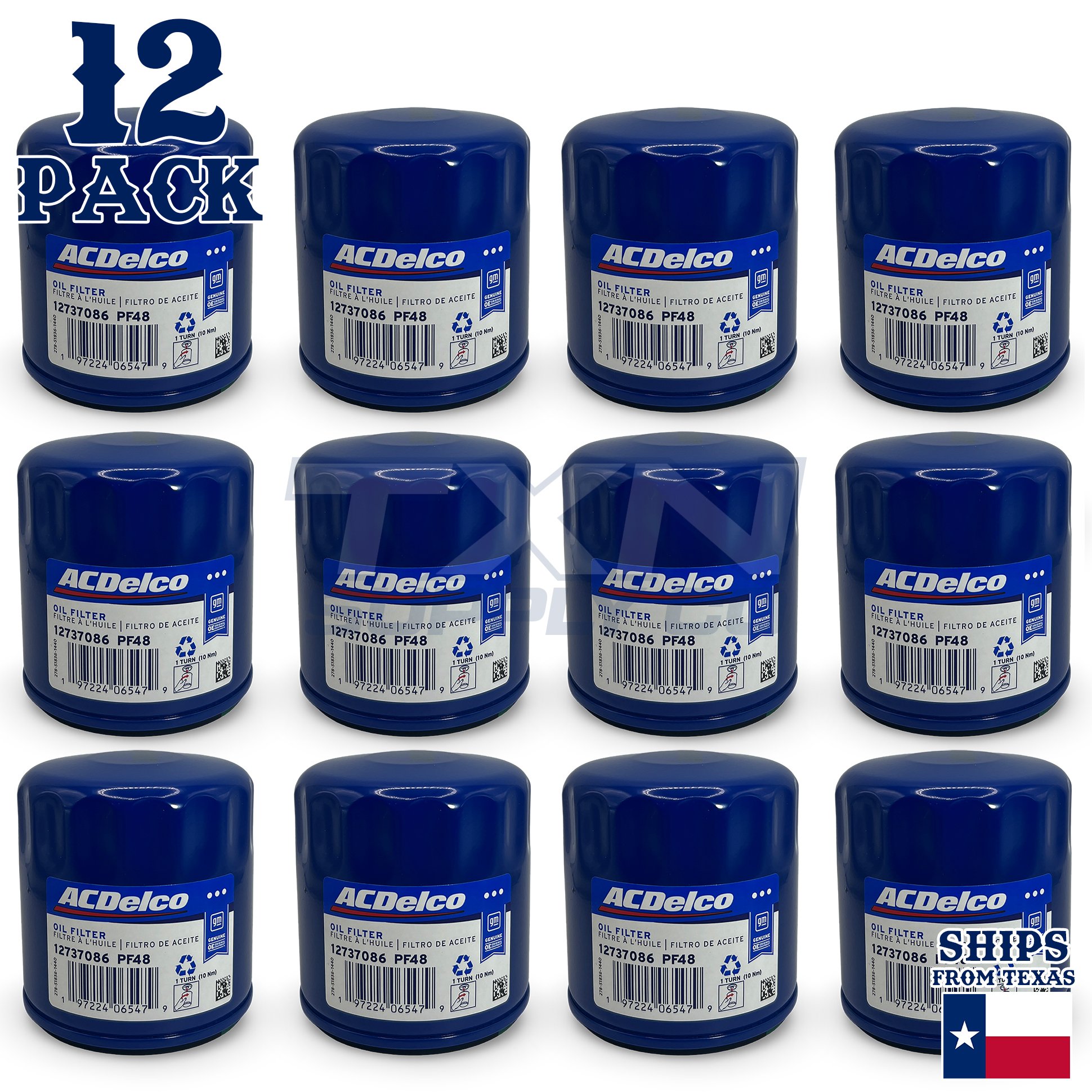 ACDelco PF48 PF48F GM Oil Filter 12737086 Case Durapack - 12 Pack