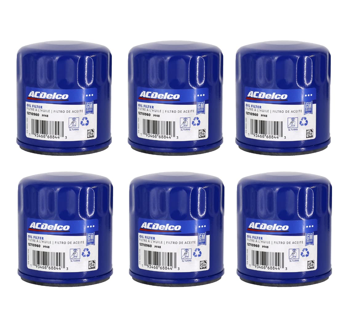 ACDelco PF48 PF48F GM Engine Oil Filter 12737086 - 6 Pack