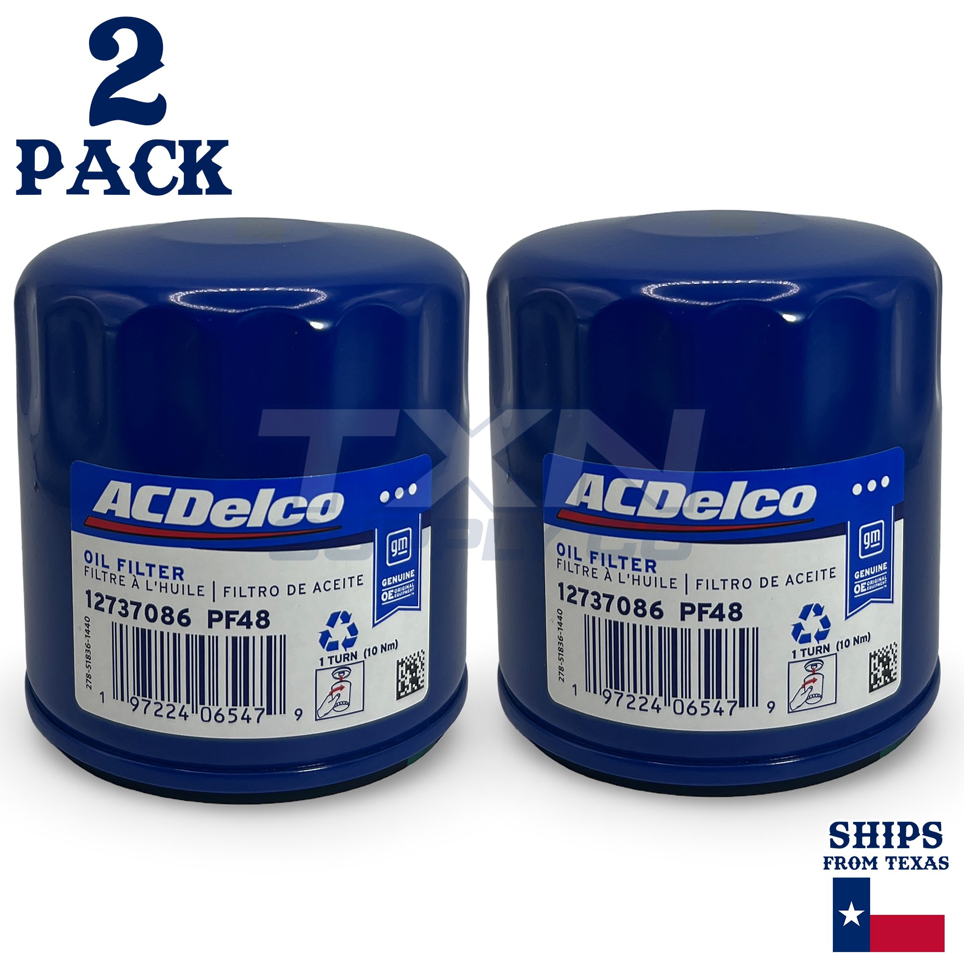 ACDelco PF48 PF48F GM Engine Oil Filter 12737086 - 2 Pack - Image 1