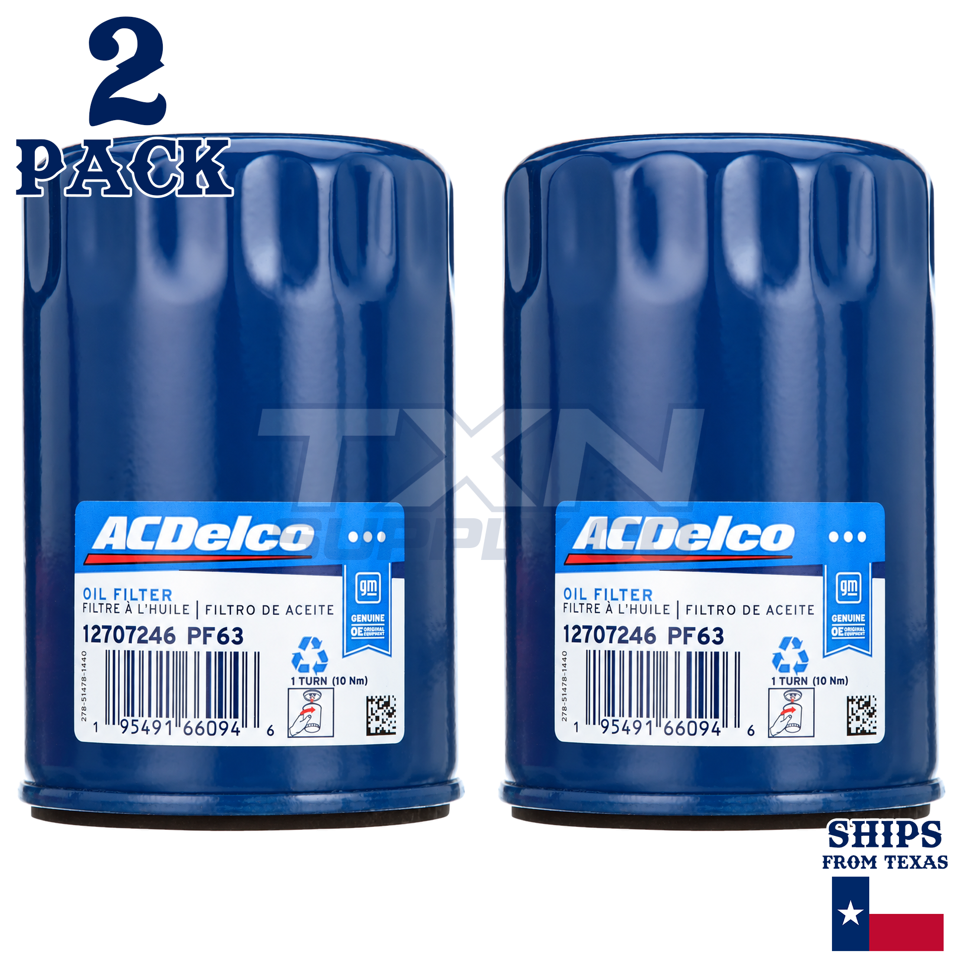ACDelco PF63 PF63F GM Engine Oil Filter 12816256 - 2 Pack - Image 1