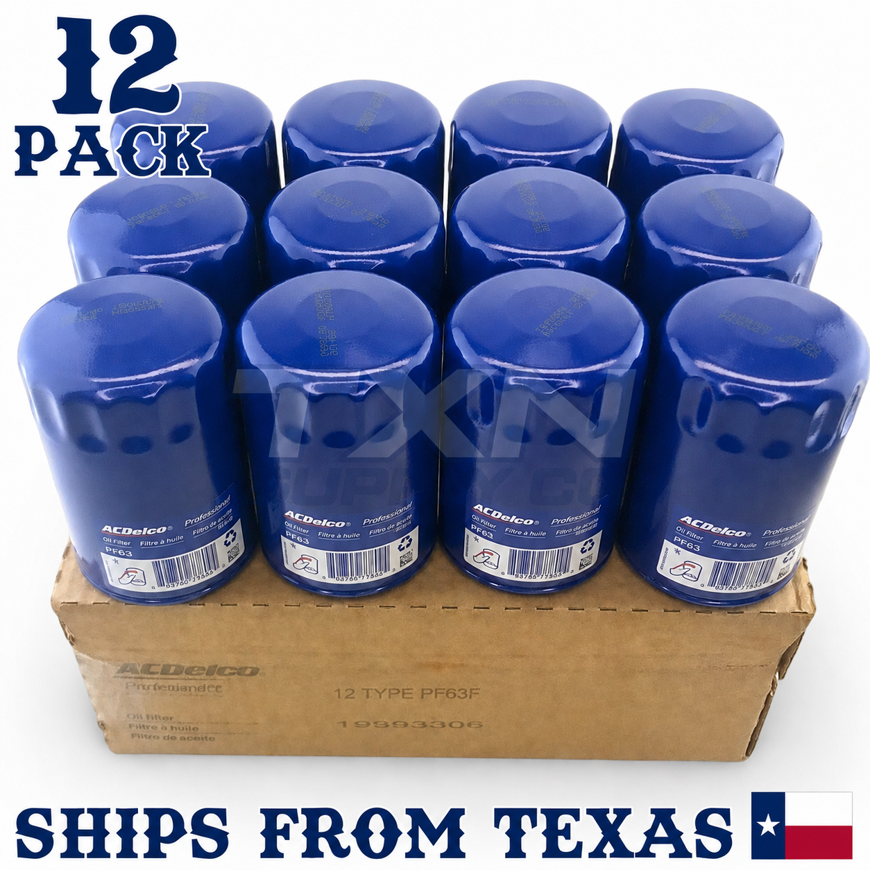ACDelco PF63 PF63F GM Oil Filter 12816256 Case Durapack - 12 Pack