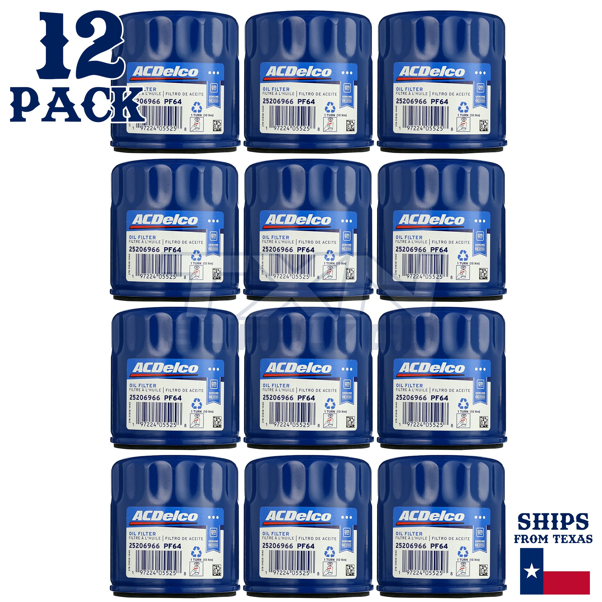 12 Pack GM ACDelco PF64 Engine Oil Filter CASE 25210026