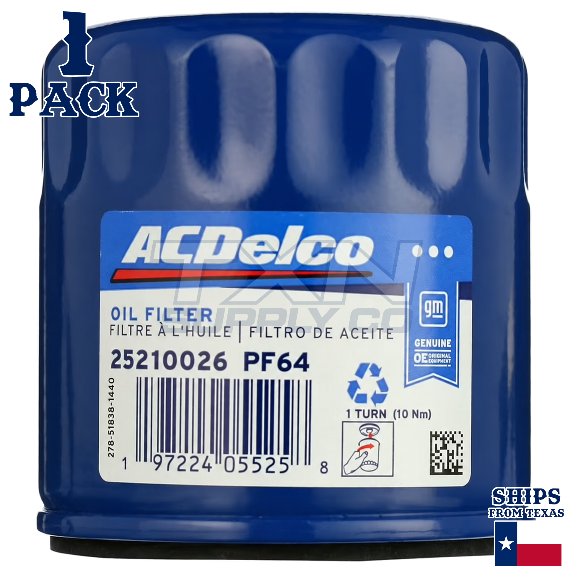 1 Pack GM ACDelco PF64 Oil Filter for 2012-2016 Chevrolet Impala LS 3.6L - Image 1