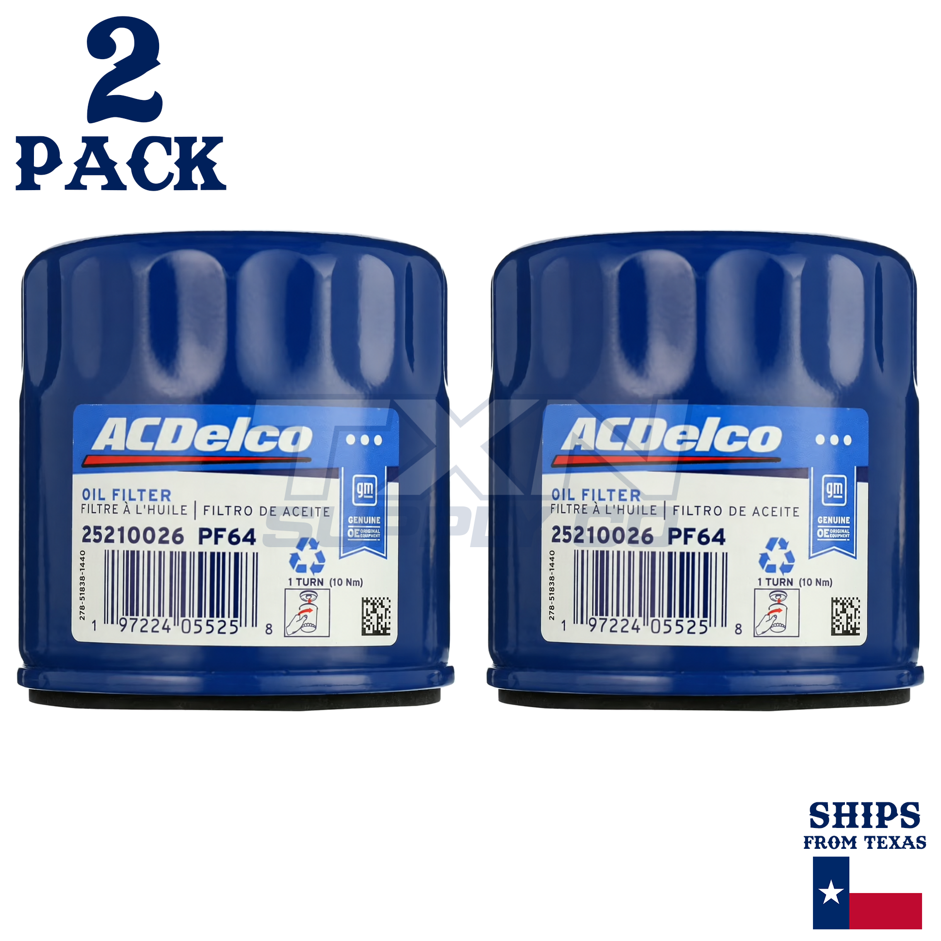 2 Pack GM ACDelco PF64 Engine Oil Filter CASE 25210026 - Image 1