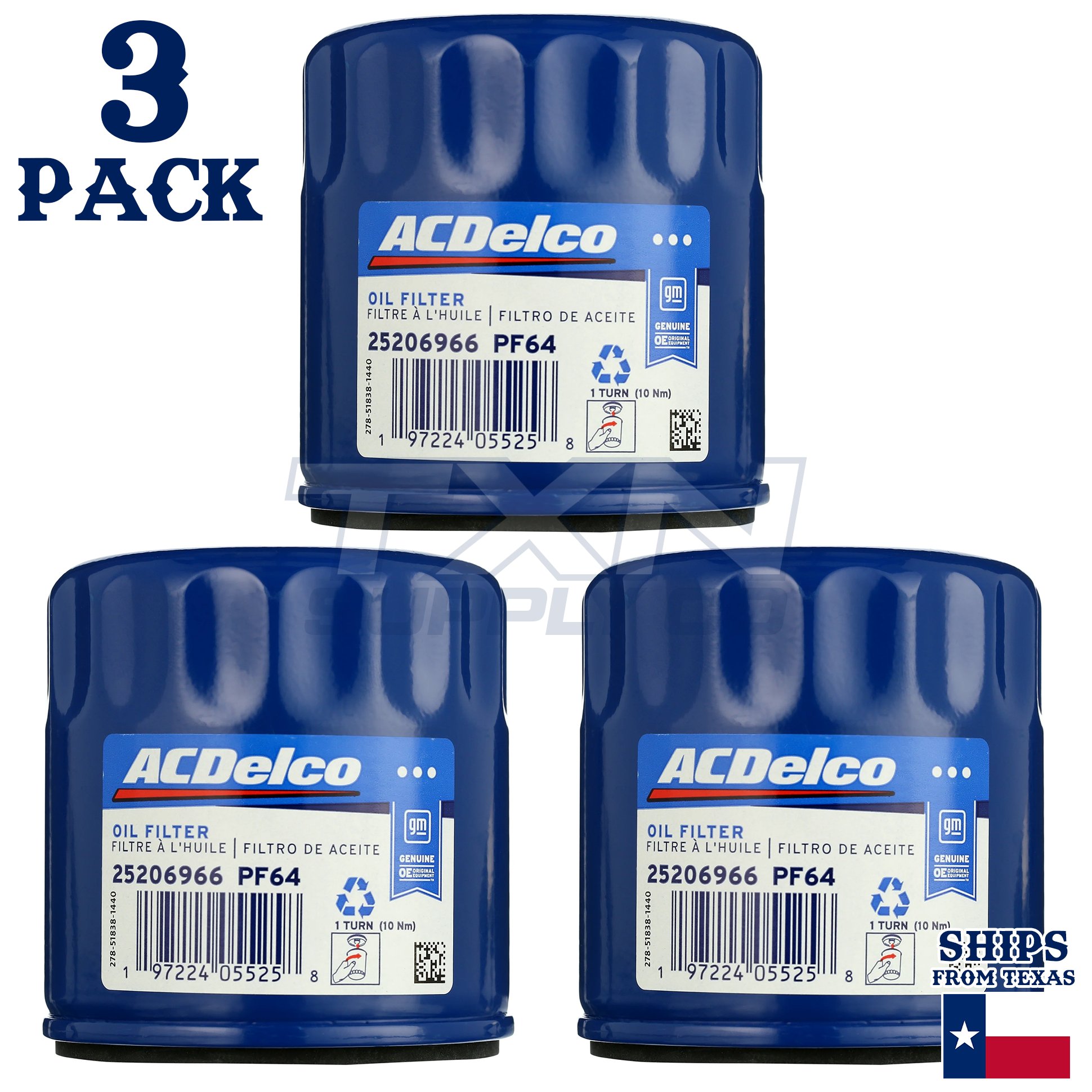 3 Pack GM ACDelco PF64 Engine Oil Filter CASE 25210026