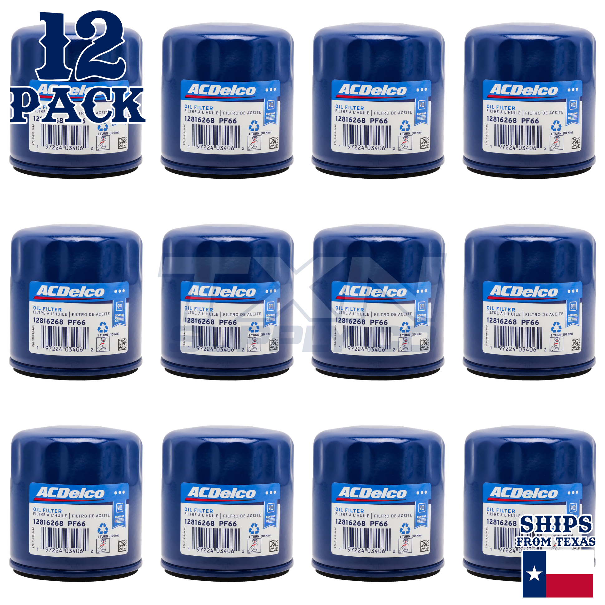 ACDelco PF66 PF66F GM Engine Oil Filter 12816268 Durapack Case - 12 Pack