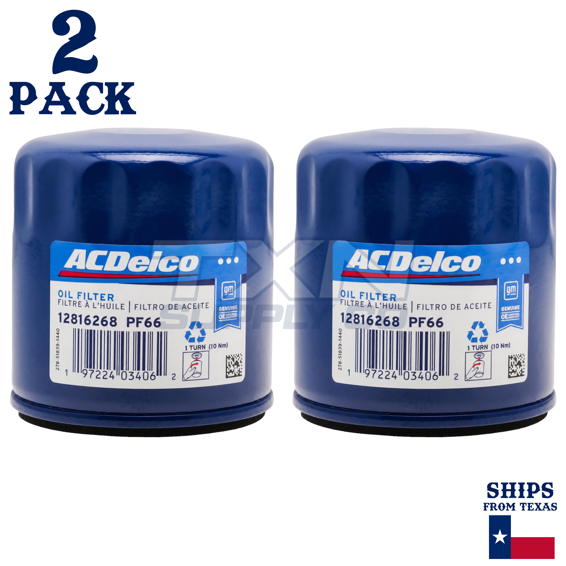 ACDelco PF66 PF66F GM Engine Oil Filter 12816268 - 2 Pack