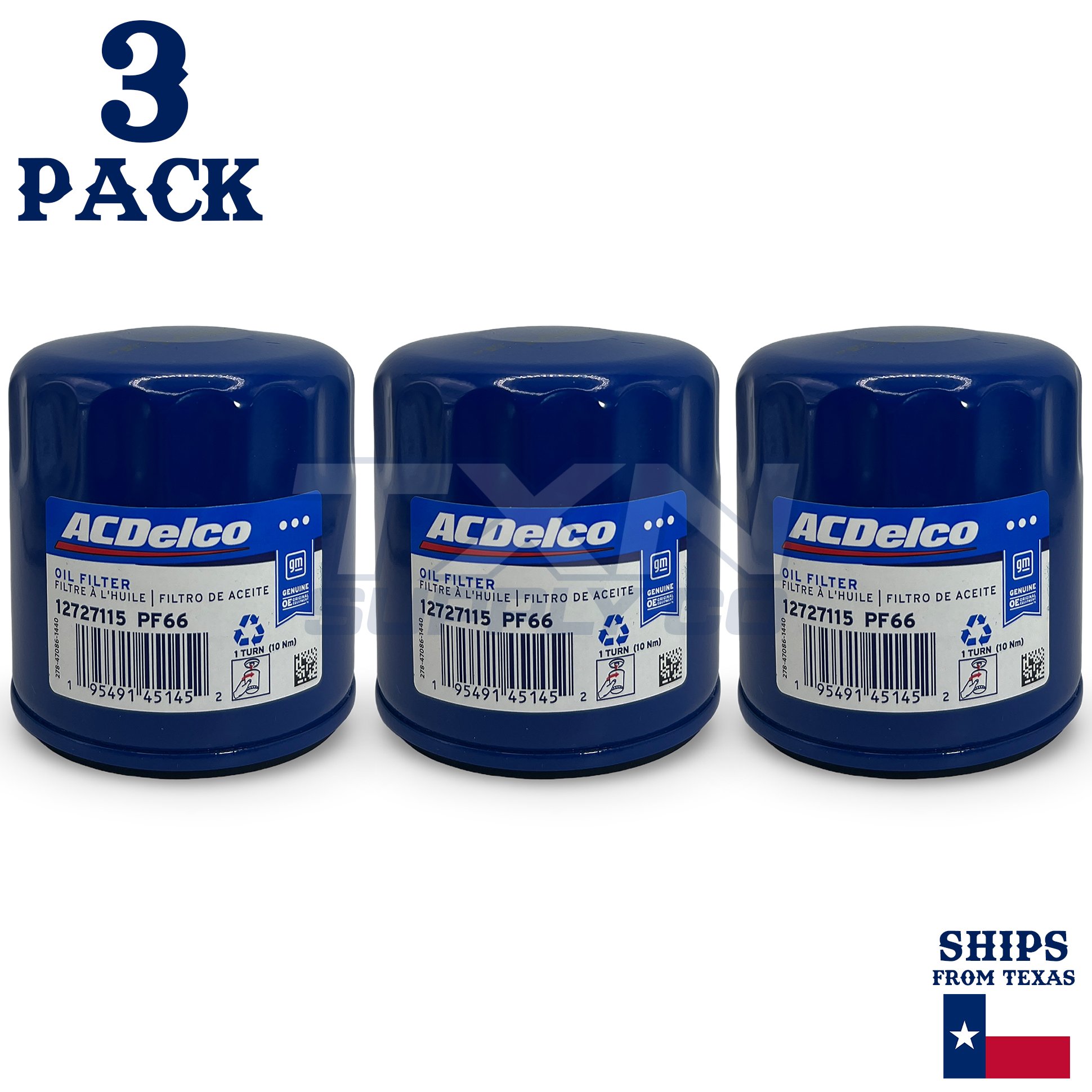 ACDelco PF66 PF66F GM Engine Oil Filter 12816268 - 3 Pack