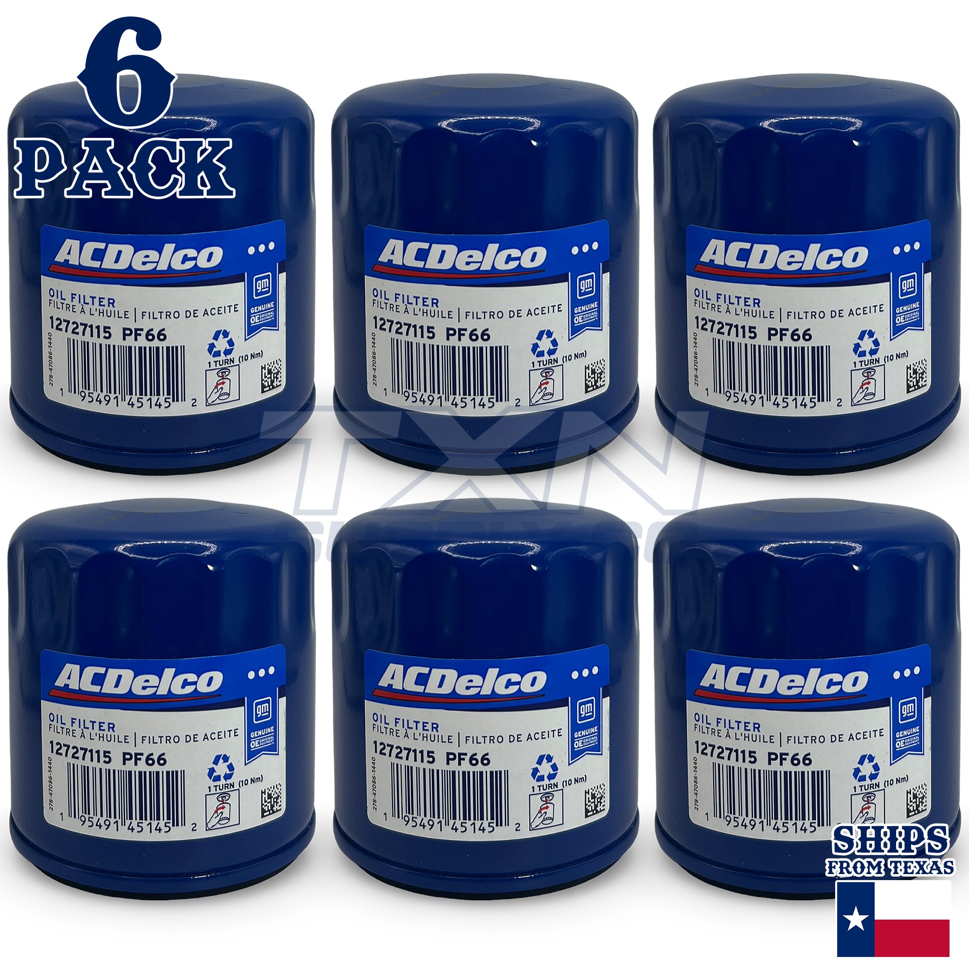 ACDelco PF66 PF66F GM Engine Oil Filter 12727115 - 6 Pack