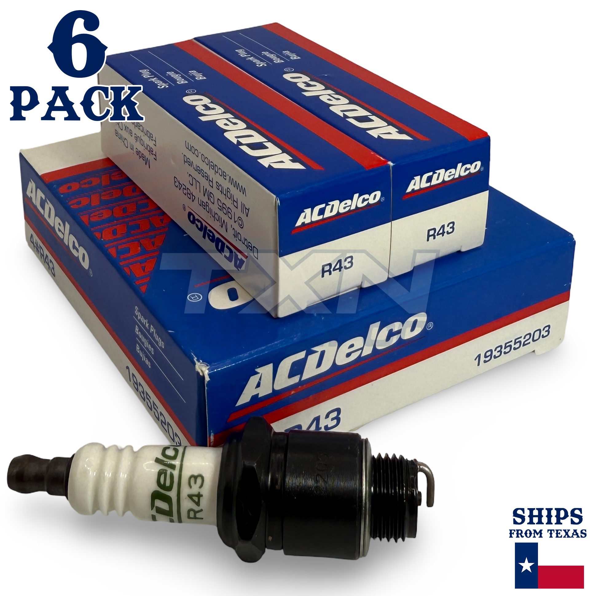6 Pack Genuine GM ACDelco Spark Plugs R43 - Image 1