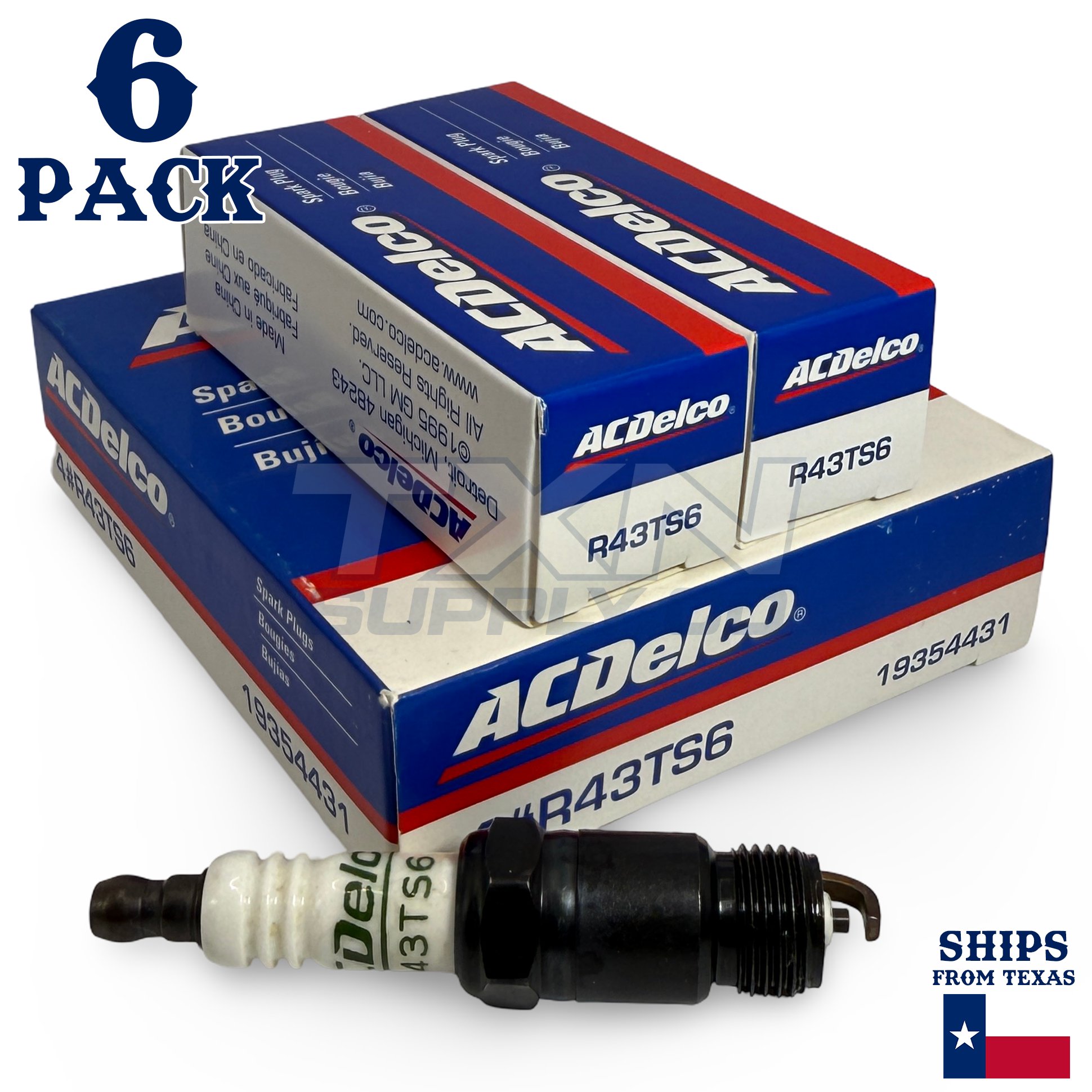 6 Pack Genuine GM ACDelco Spark Plugs R43TS6