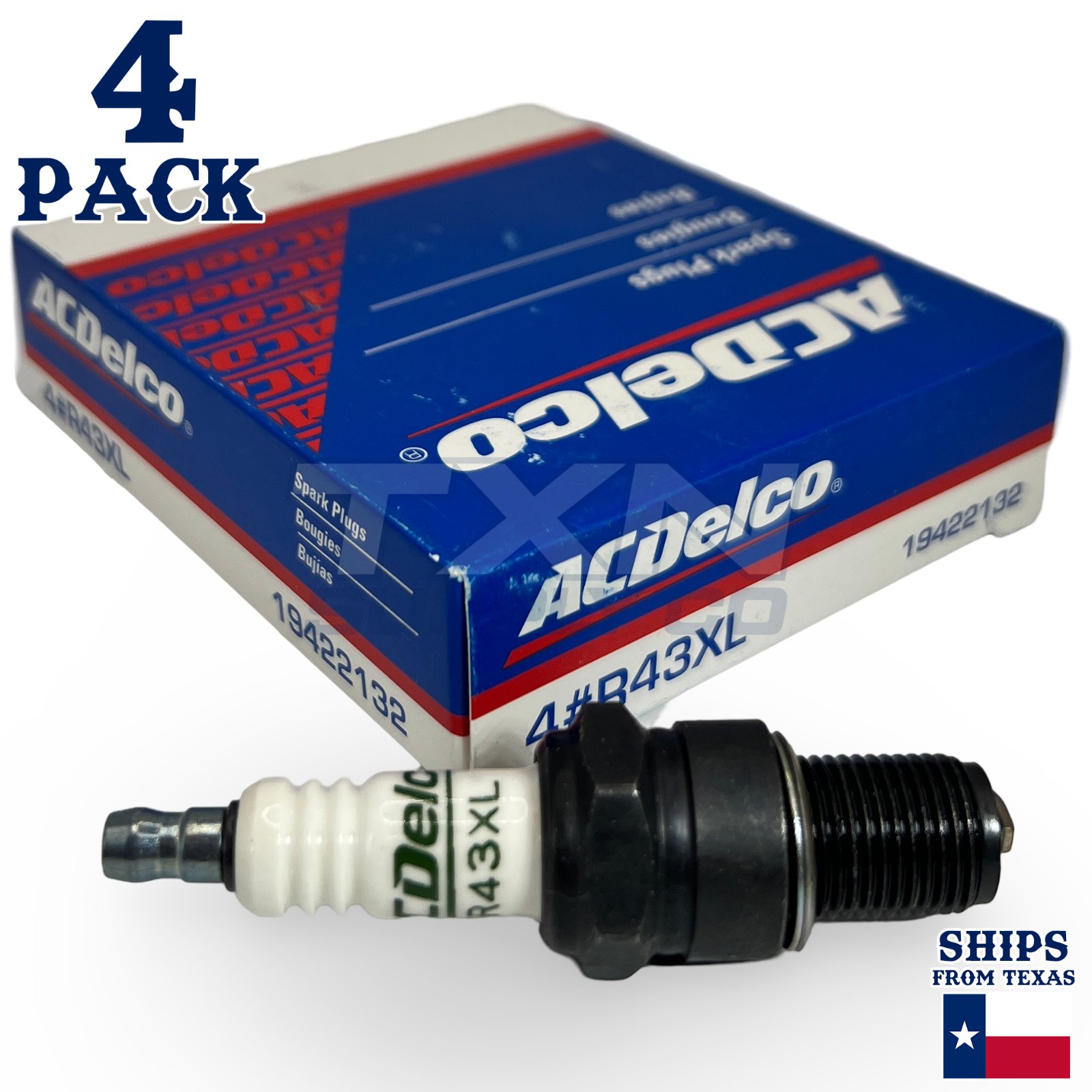 4 Pack Genuine GM ACDelco Spark Plugs R43XL