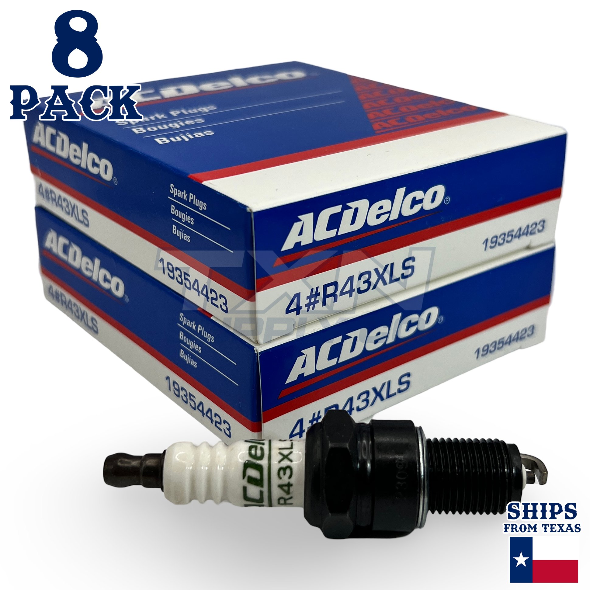 8 Pack Genuine GM ACDelco Spark Plugs R43XLS - Image 1