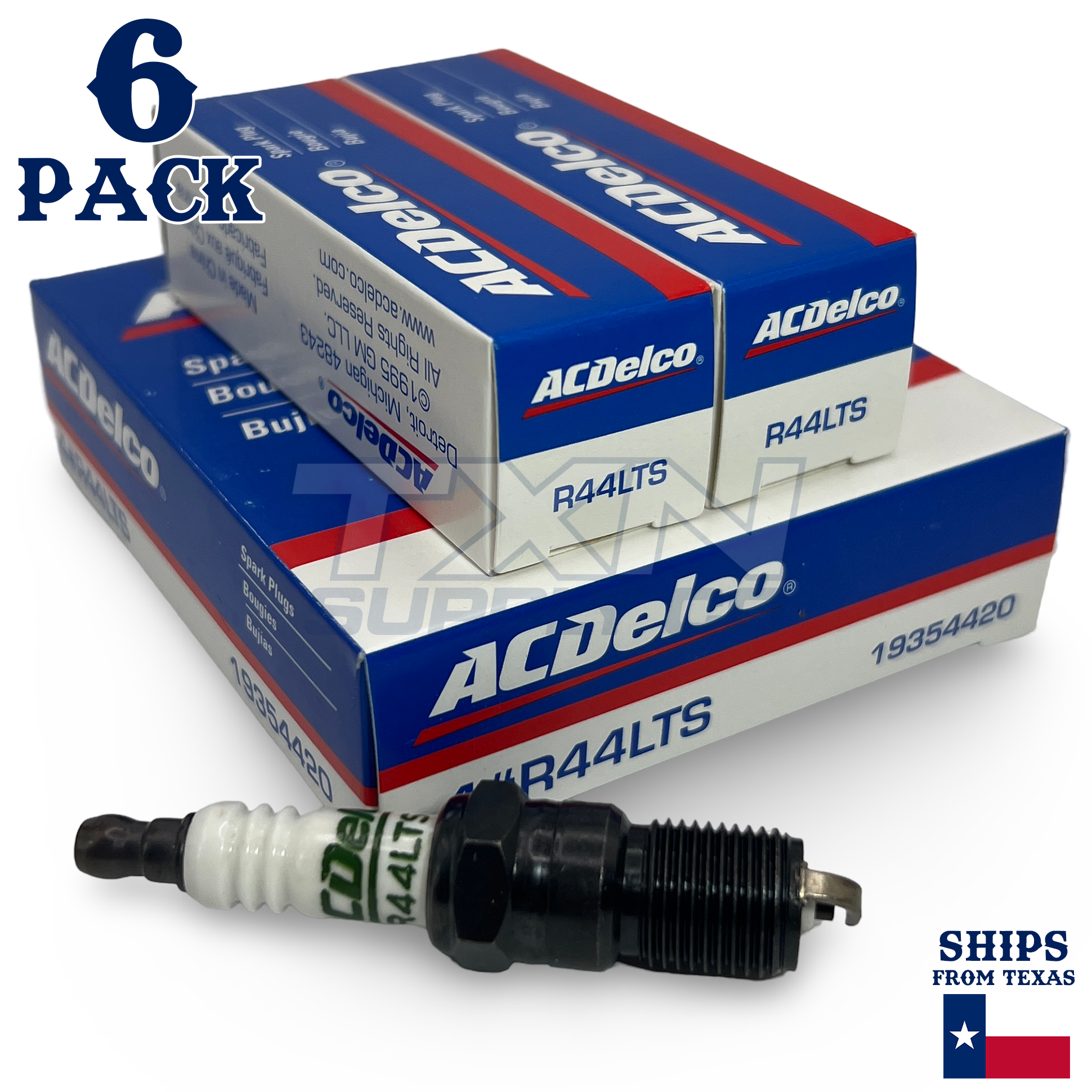 ACDelco R44LTS Copper Spark Plug - 6 Pack - 19354420 GM OEM - Image 1