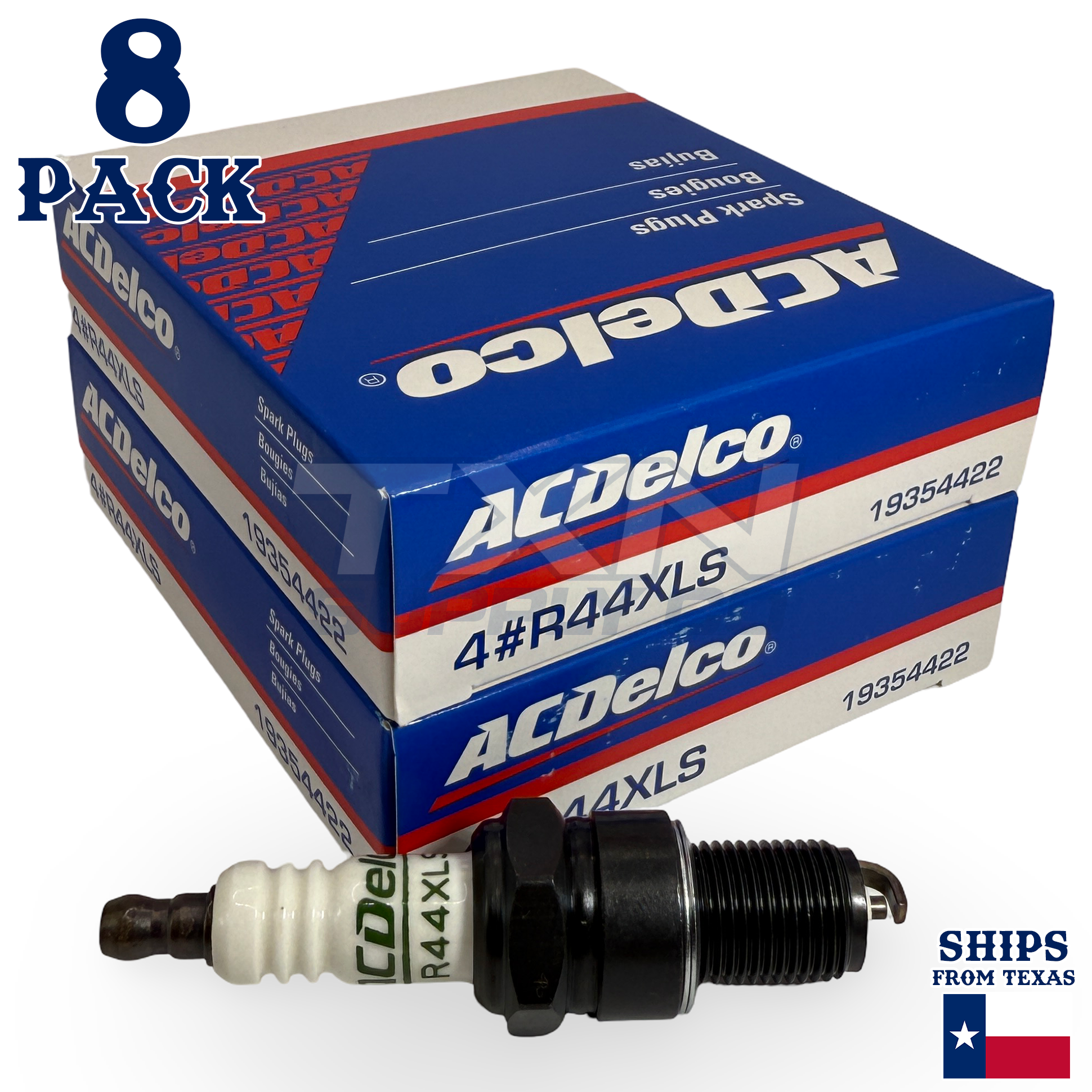 ACDelco R44XLS Copper Spark Plug - 8 Pack - 19354422GM OEM - Image 1