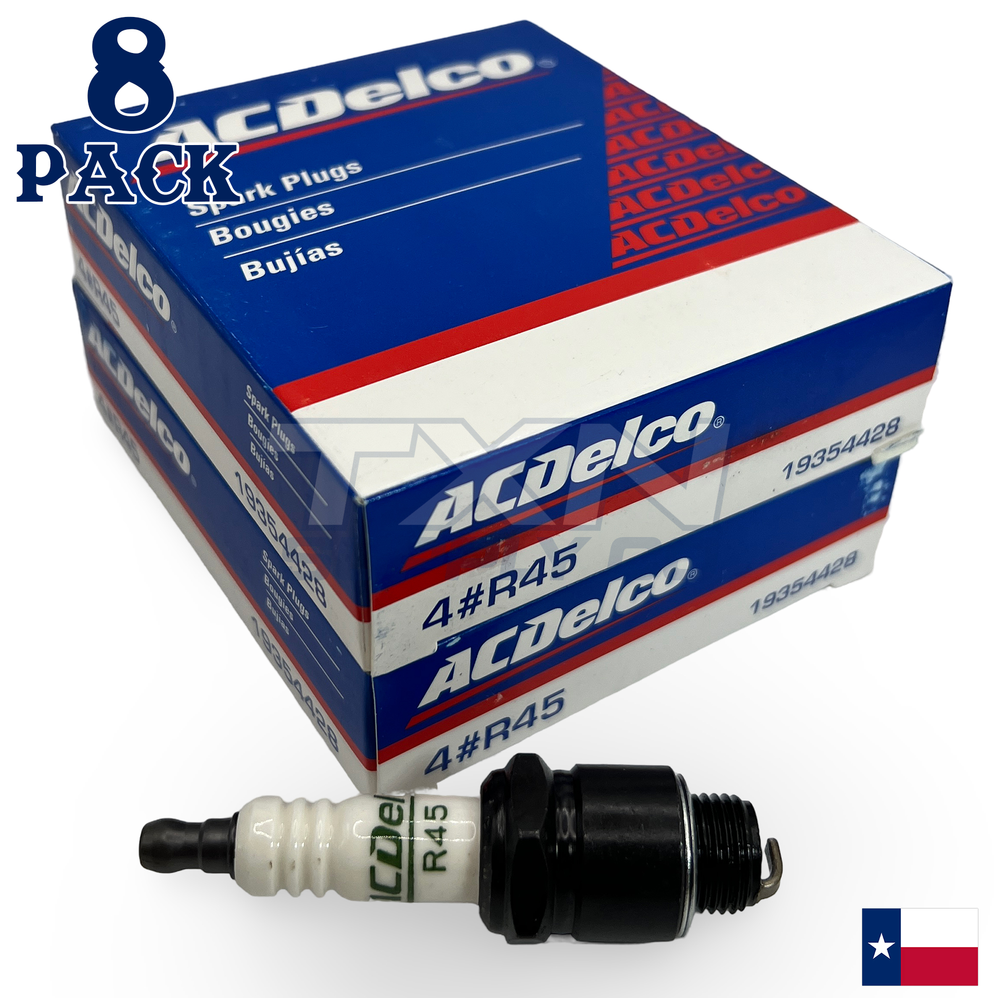 ACDelco R45 Copper Spark Plug - 8 Pack - 19354428 GM OEM - Image 1