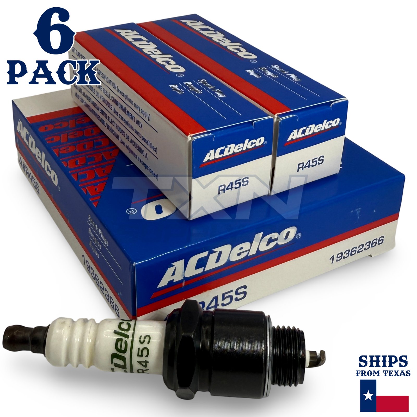 6 Pack Genuine GM ACDelco R45S Spark Plugs 19362366 - Image 1