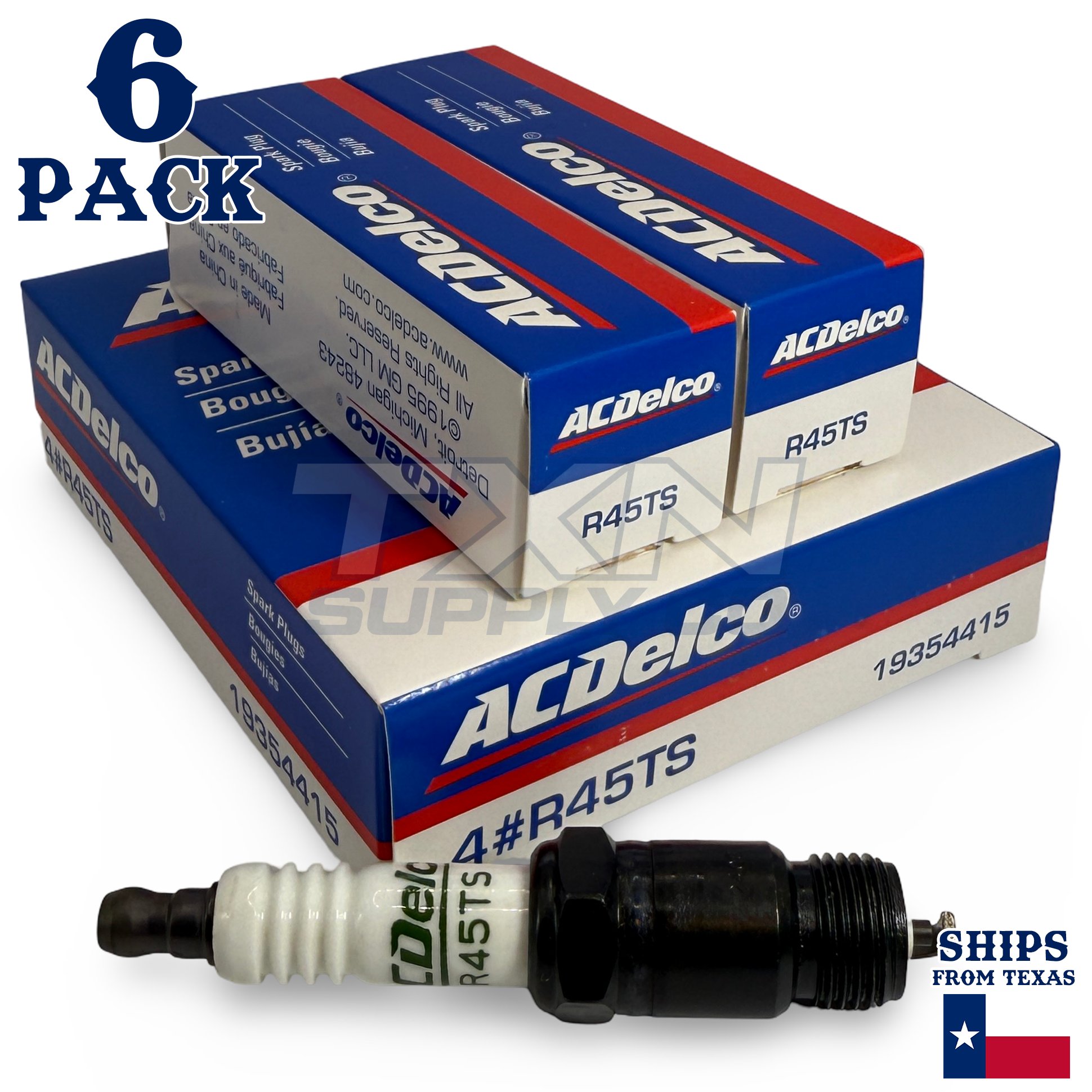 6 Pack Genuine GM ACDelco Spark Plugs R45TS - Image 1