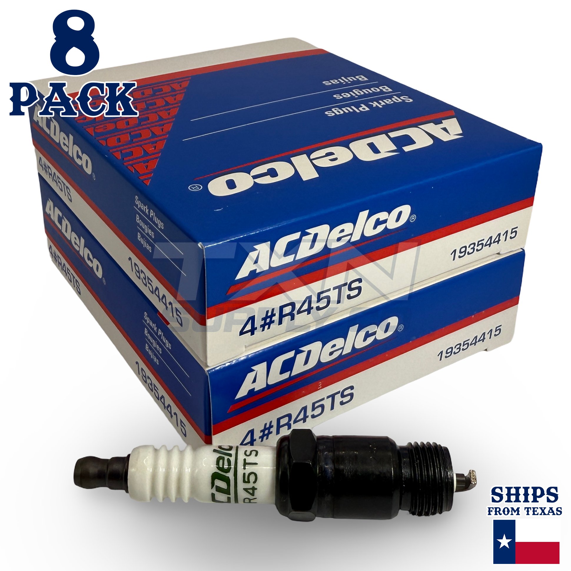 ACDelco R45TS Copper Spark Plug - 8 Pack - 19354415 GM OEM - Image 1