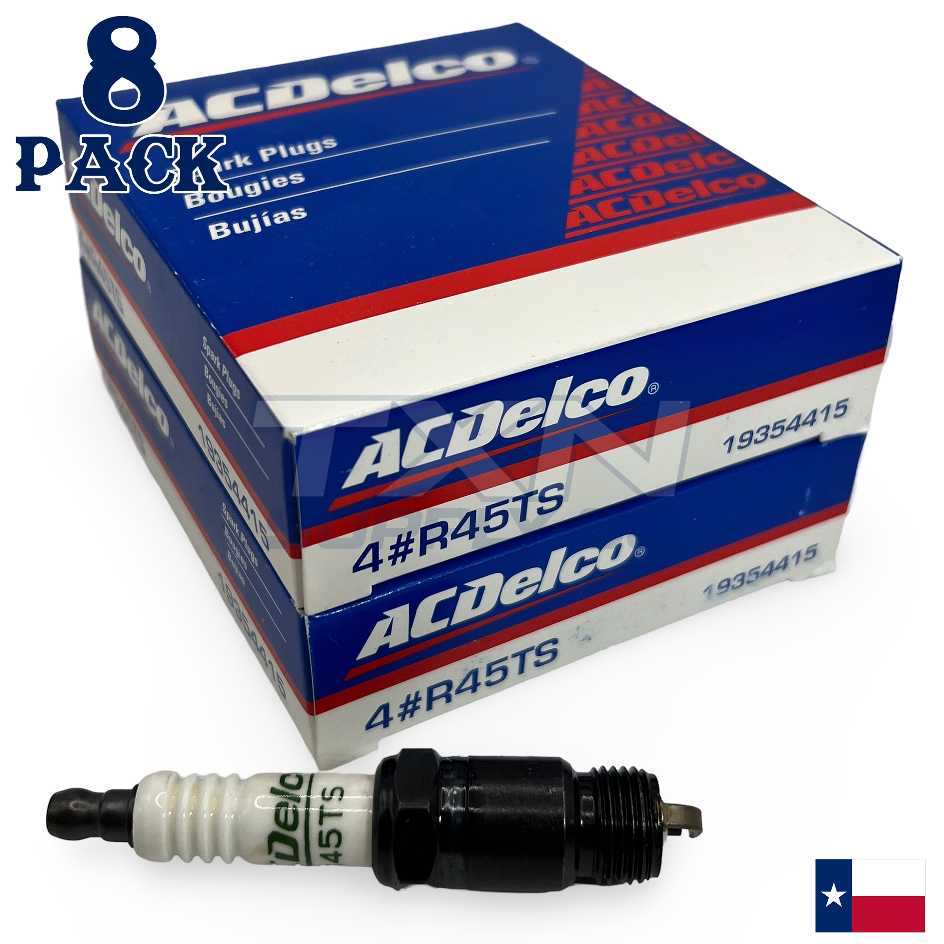 AC Delco R45TS Spark Plug Set of 8 for Chevy GMC Buick Cadillac Pontiac Olds - Image 1