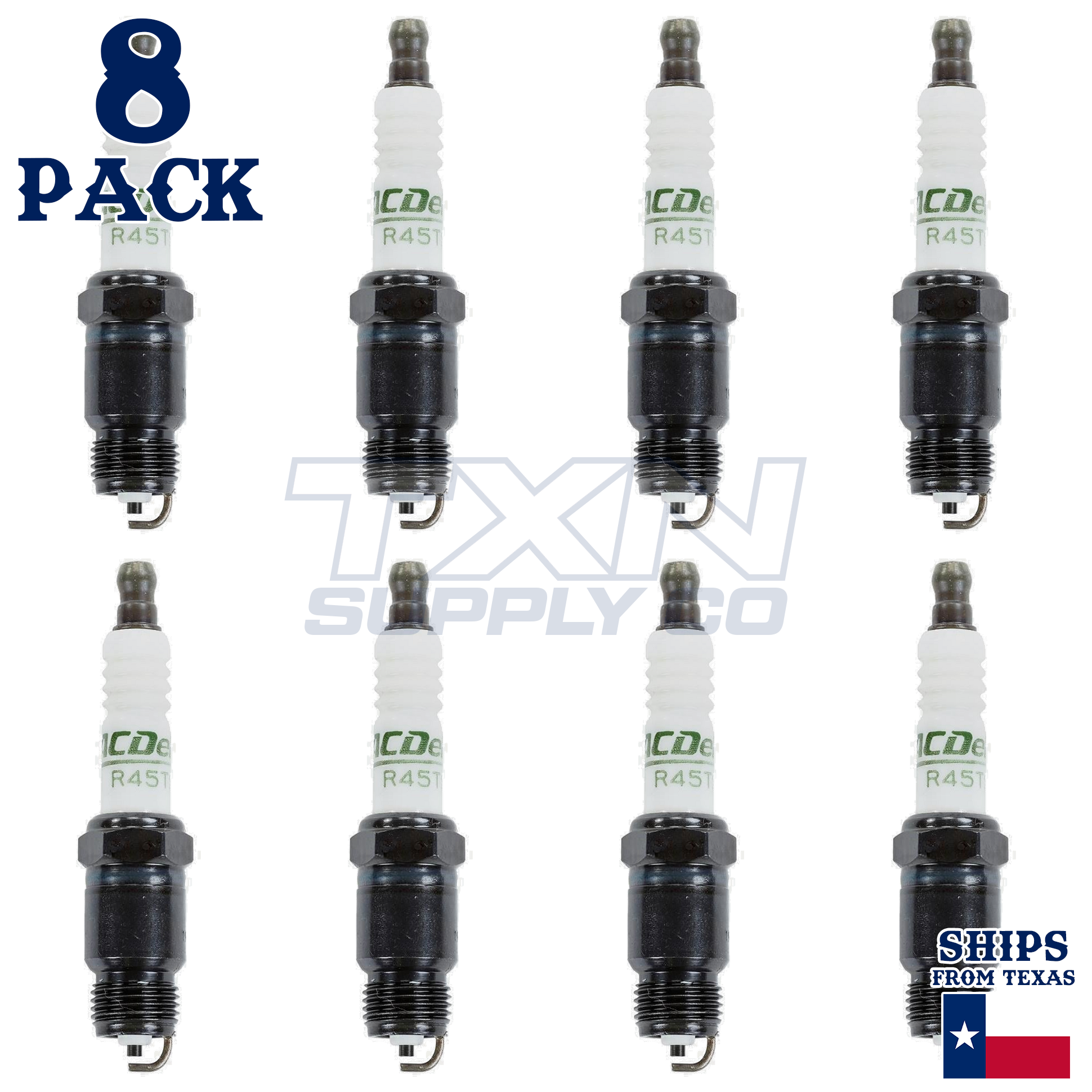 AC Delco R45TS Spark Plug Set of 8 for Chevy GMC Buick Cadillac Pontiac Olds - Image 2
