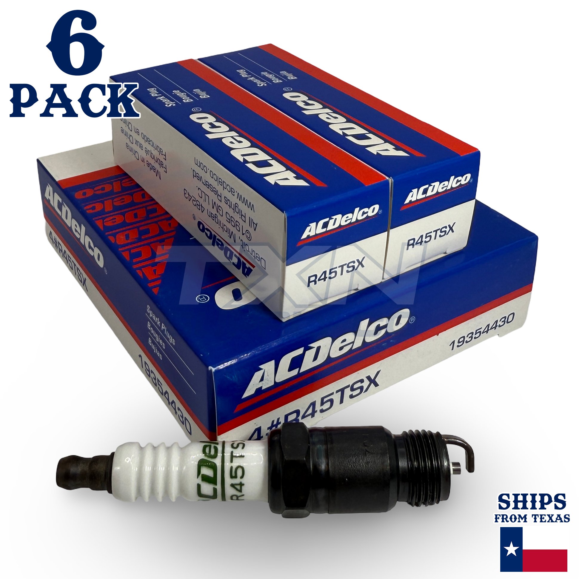 6 Pack Genuine GM ACDelco Spark Plugs R45TSX