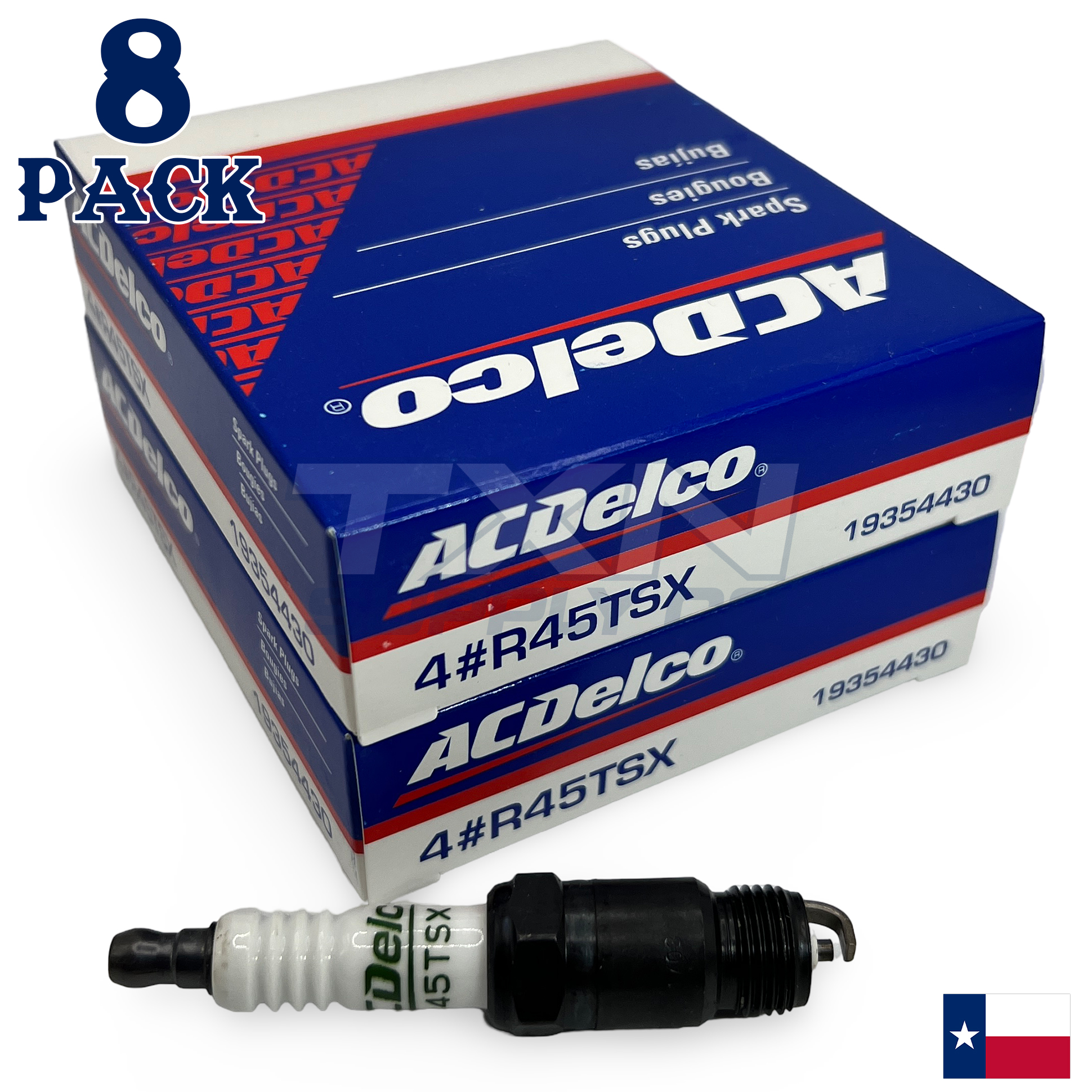 ACDelco R45TSX Copper Spark Plug - 8 Pack - 19354430 GM OEM - Image 1