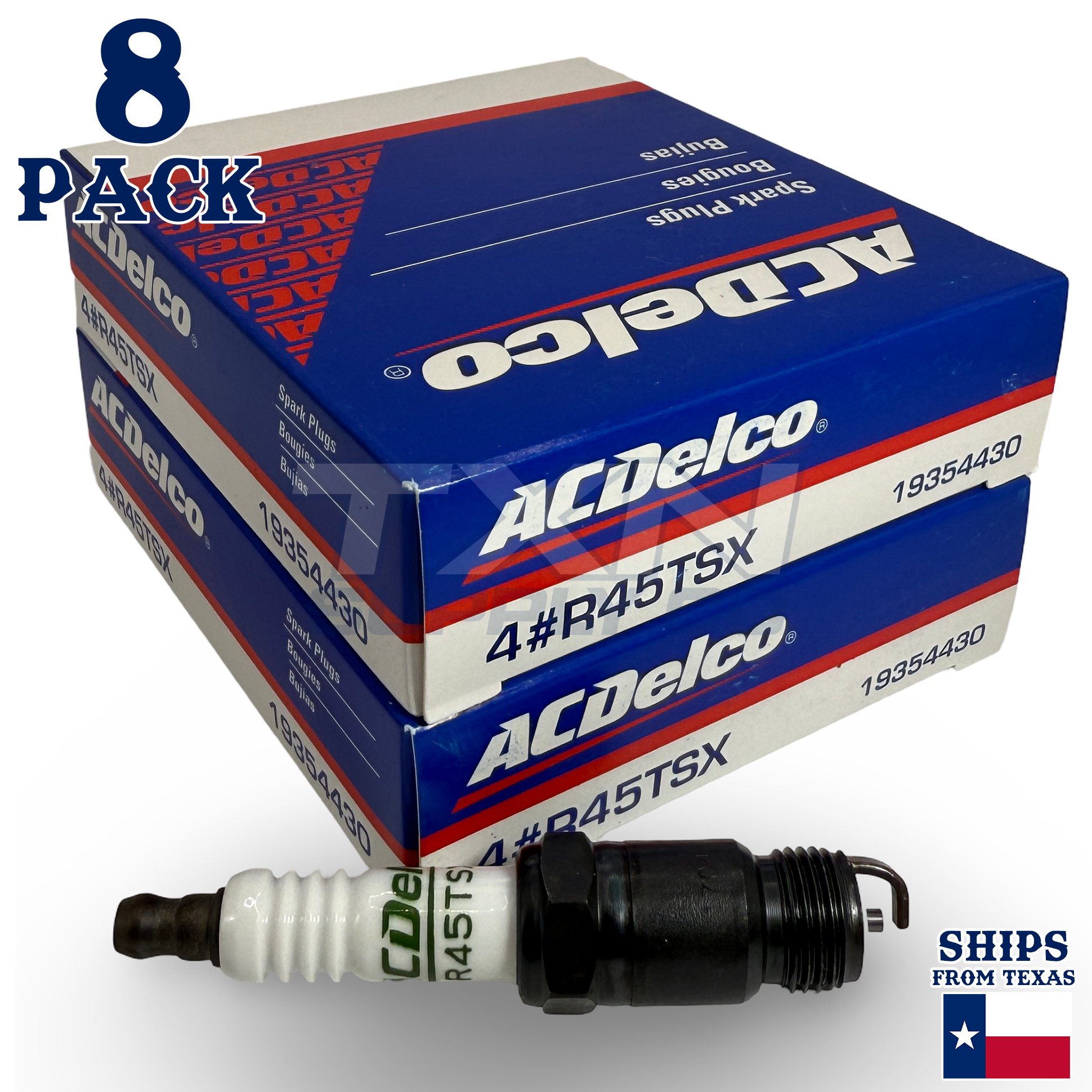 ACDelco R45TSX Copper Spark Plug - 8 Pack - 19354430 GM OEM - Image 1
