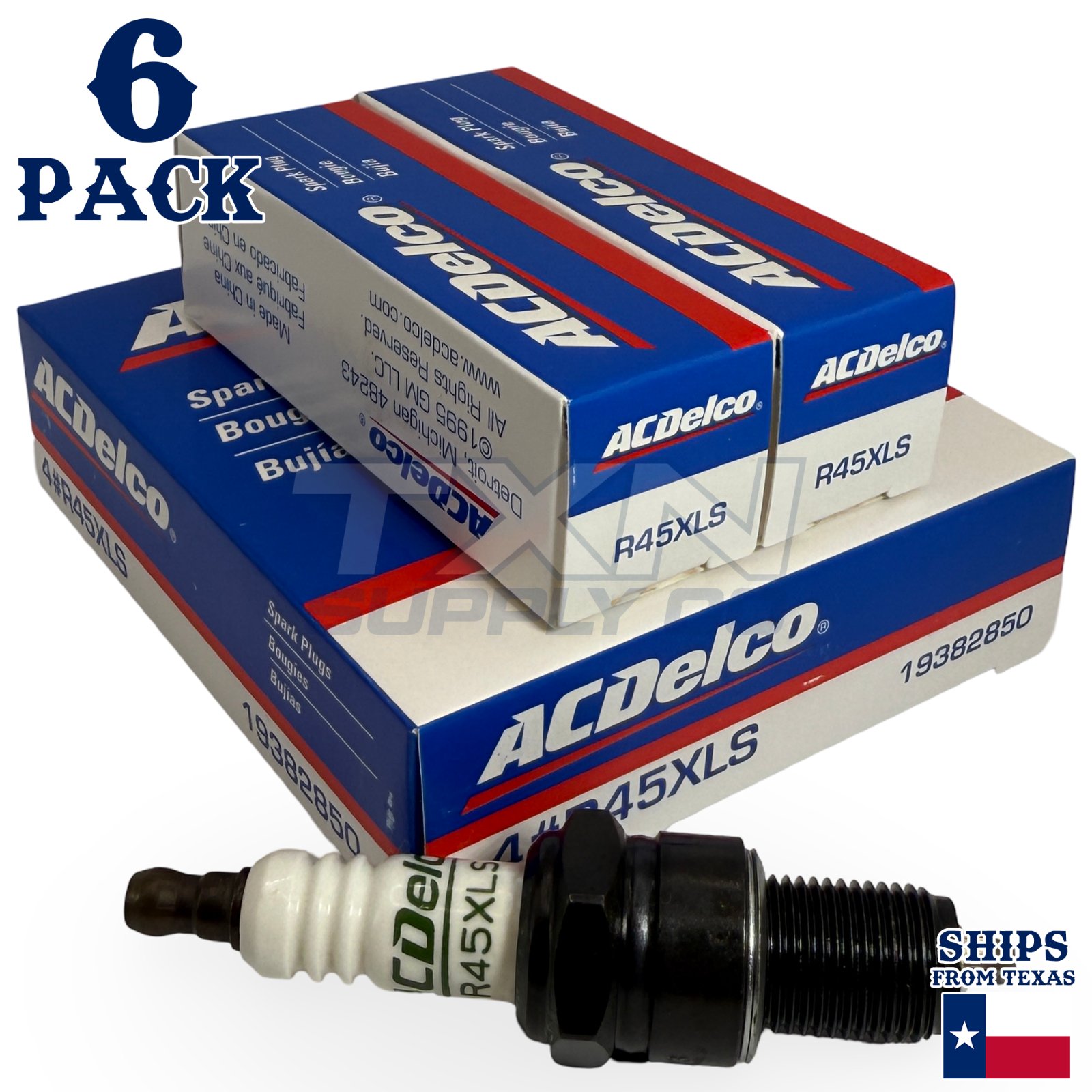 ACDelco R45XLS Copper Spark Plug - 6 Pack - 19382850 GM OEM