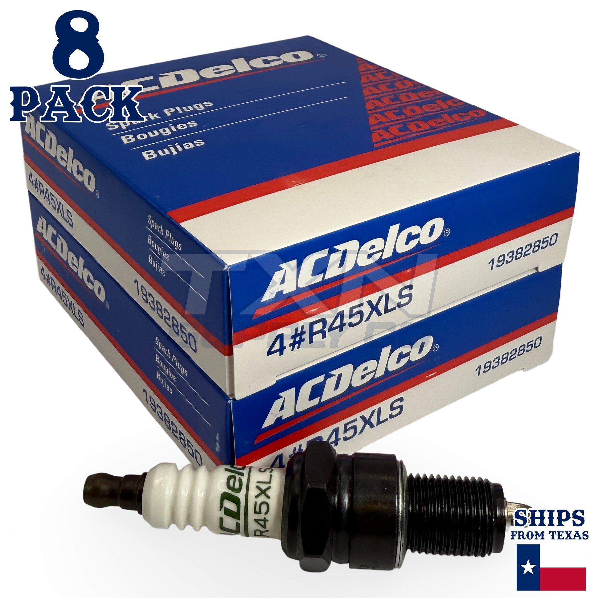 ACDelco R45XLS Copper Spark Plug - 8 Pack - 19382850 GM OEM - Image 1