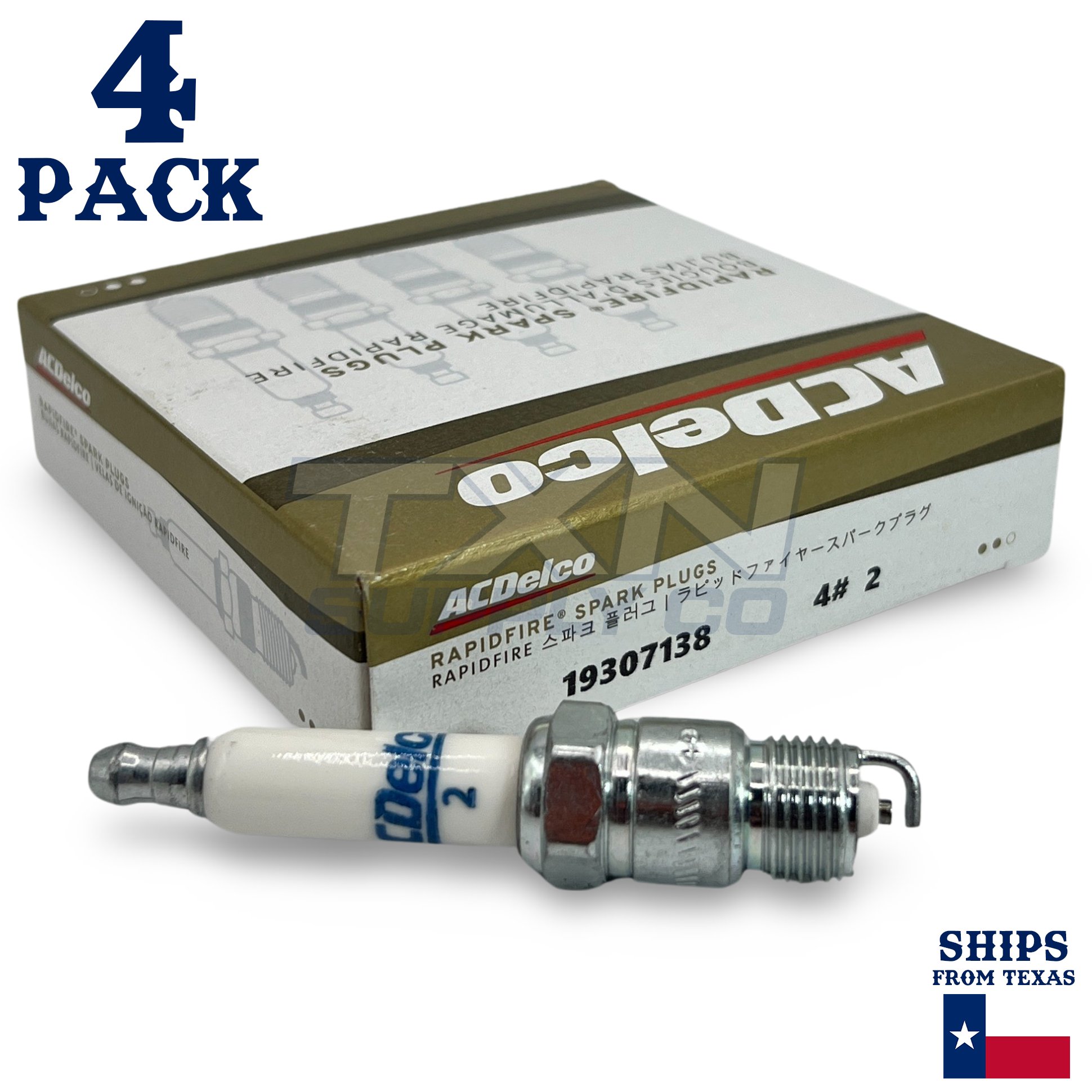 4 Pack GM ACDelco #2 RAPIDFIRE Platinum Spark Plugs 19307138