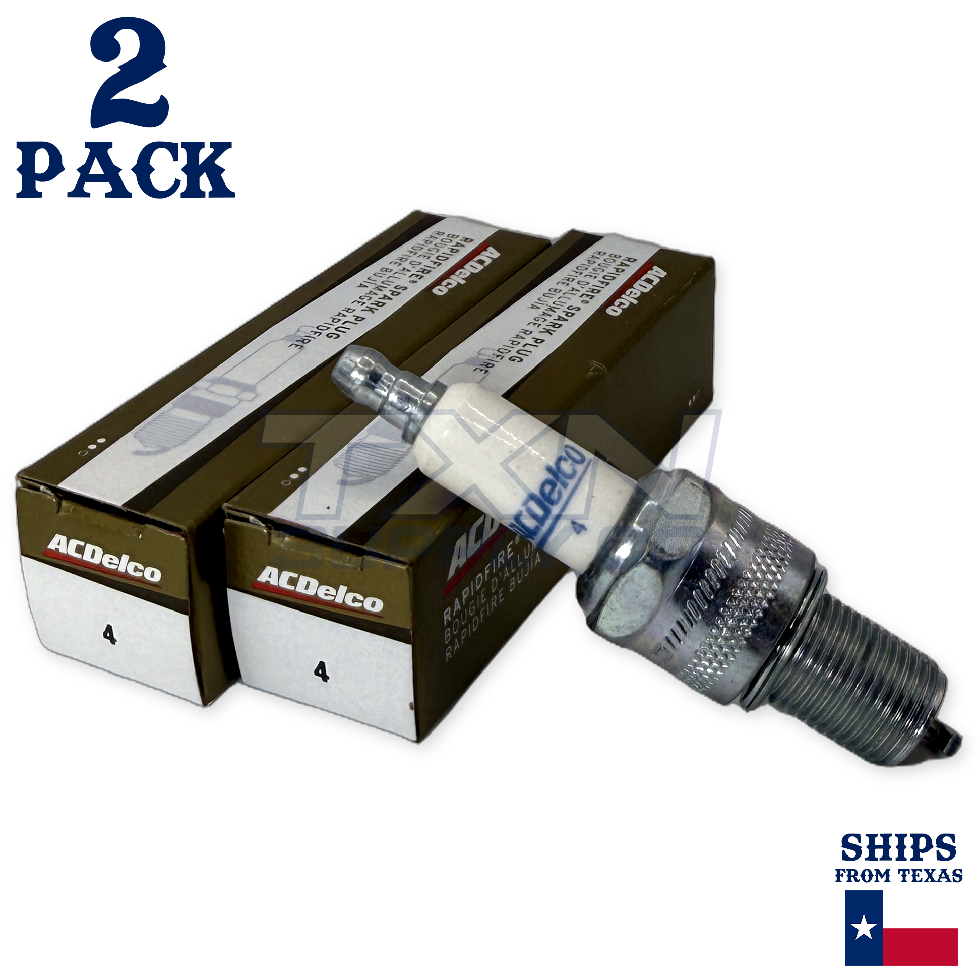 2 Pack GM ACDelco RAPIDFIRE #4 Platinum Spark Plugs 19307141 - Image 1