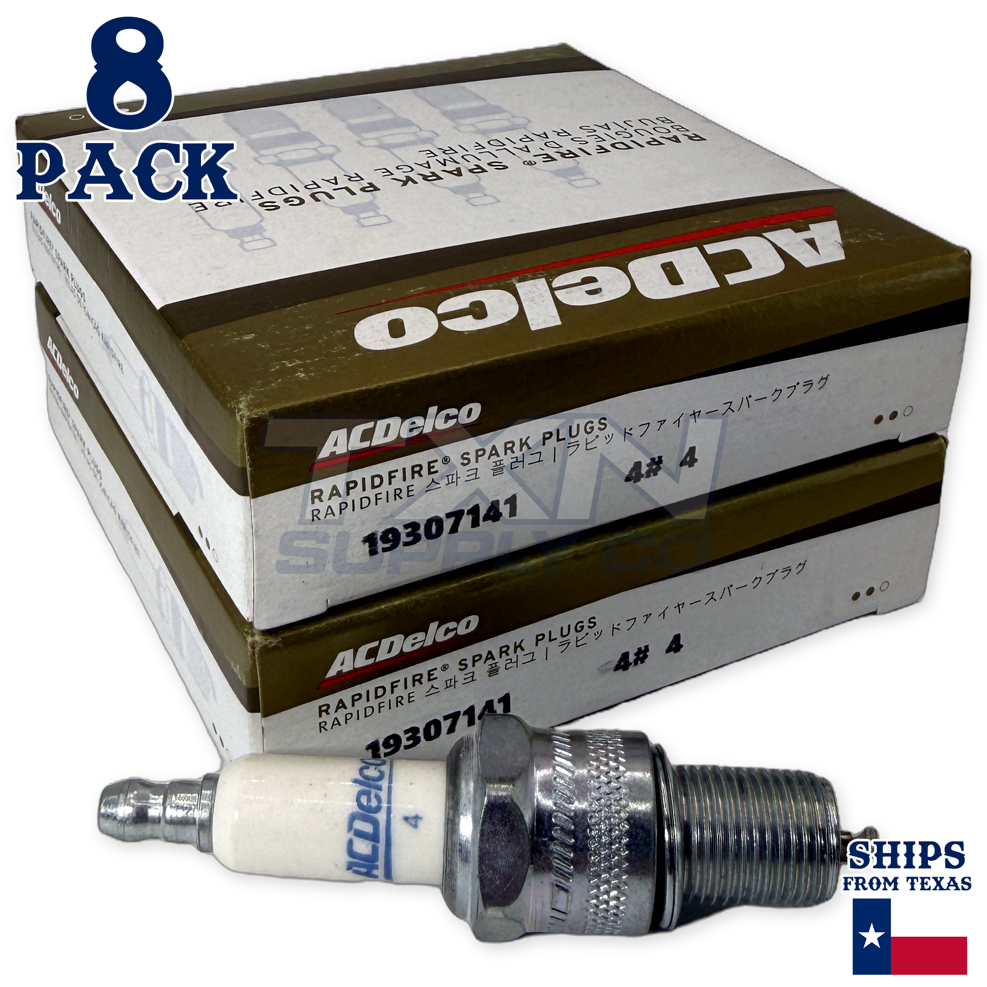 8 Pack GM ACDelco RAPIDFIRE #4 Platinum Spark Plugs 19307141 - Image 1