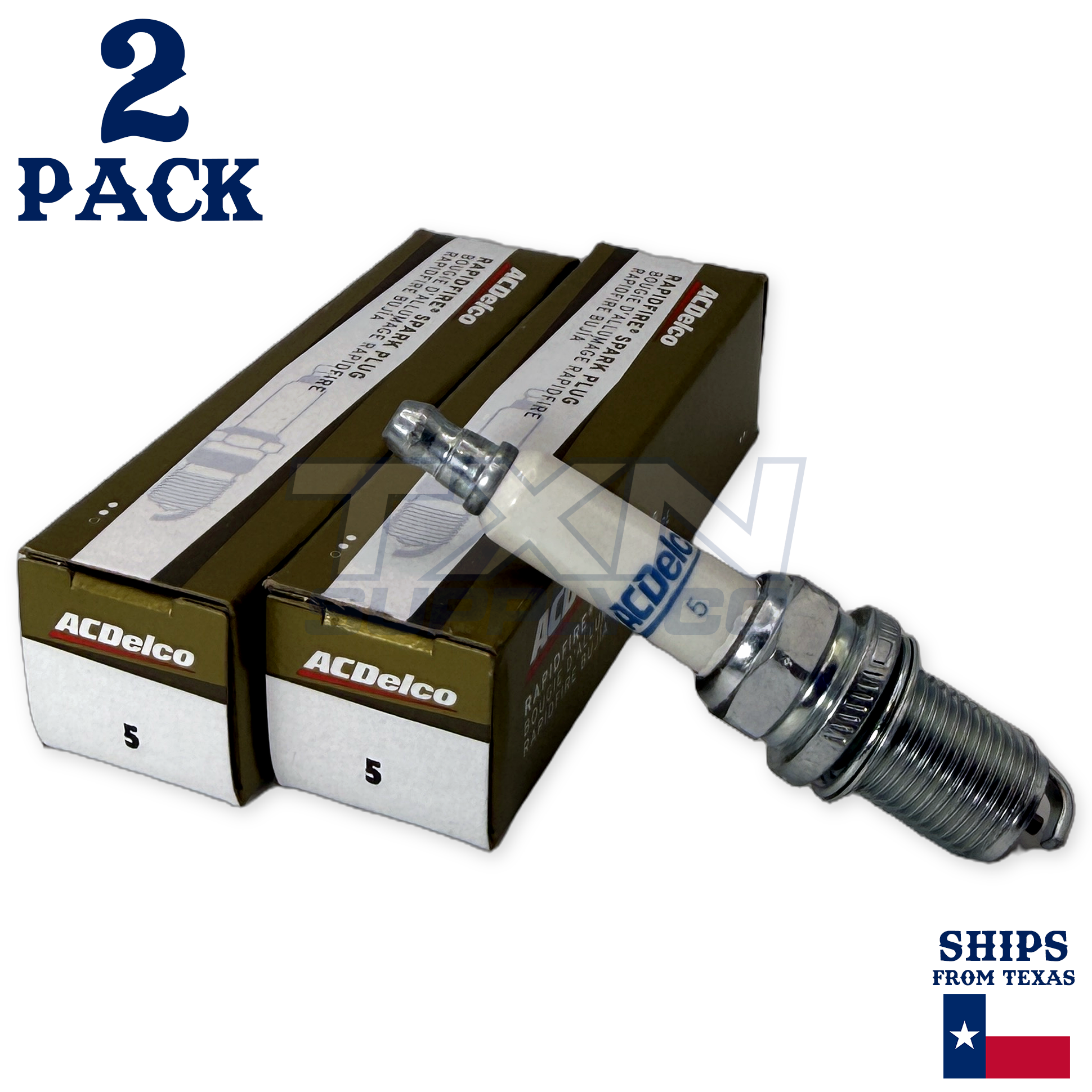 2 Pack GM ACDelco #5 RAPIDFIRE Platinum Spark Plugs 19308030 - Image 1