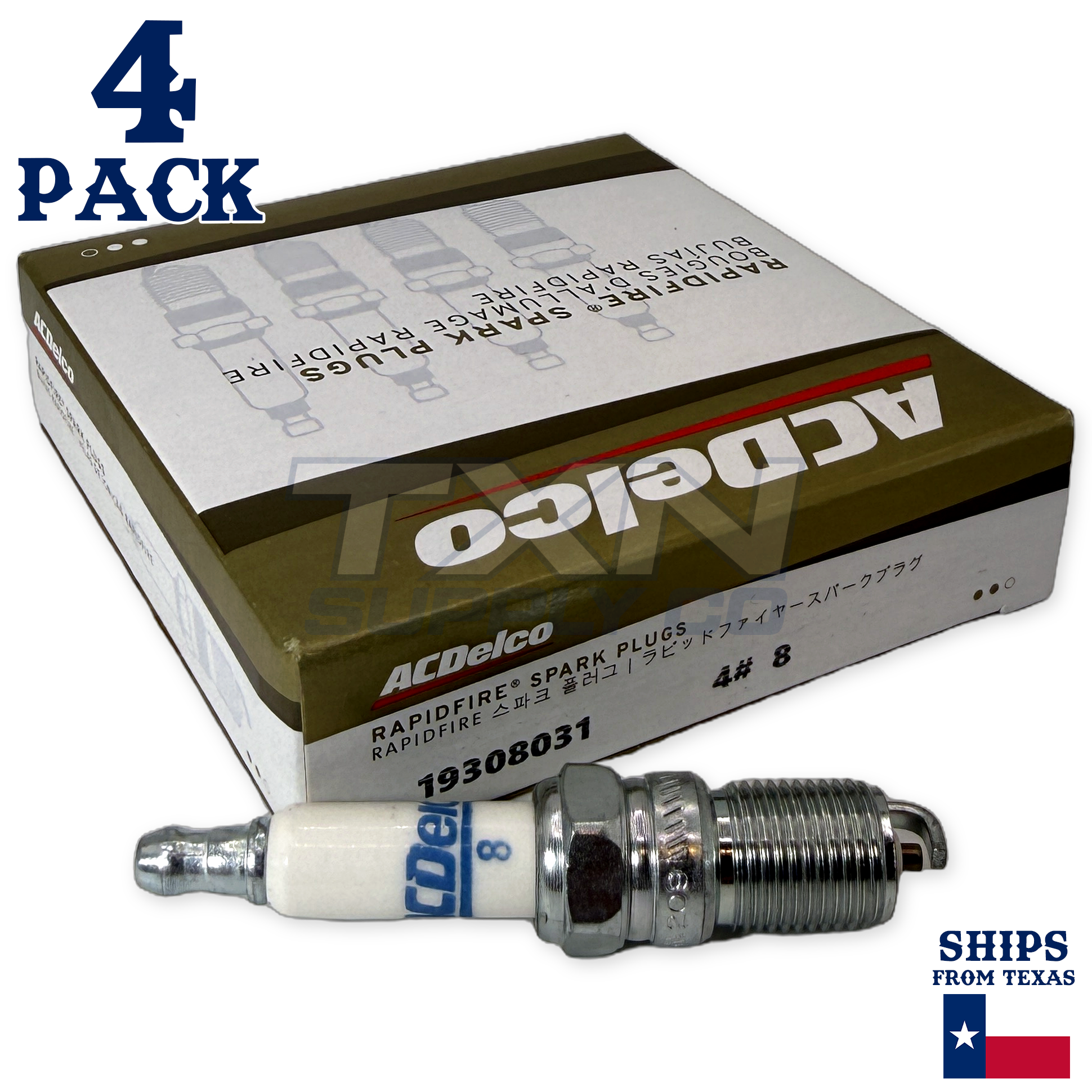 4 Pack GM ACDelco #8 RAPIDFIRE Platinum Spark Plugs - Image 1