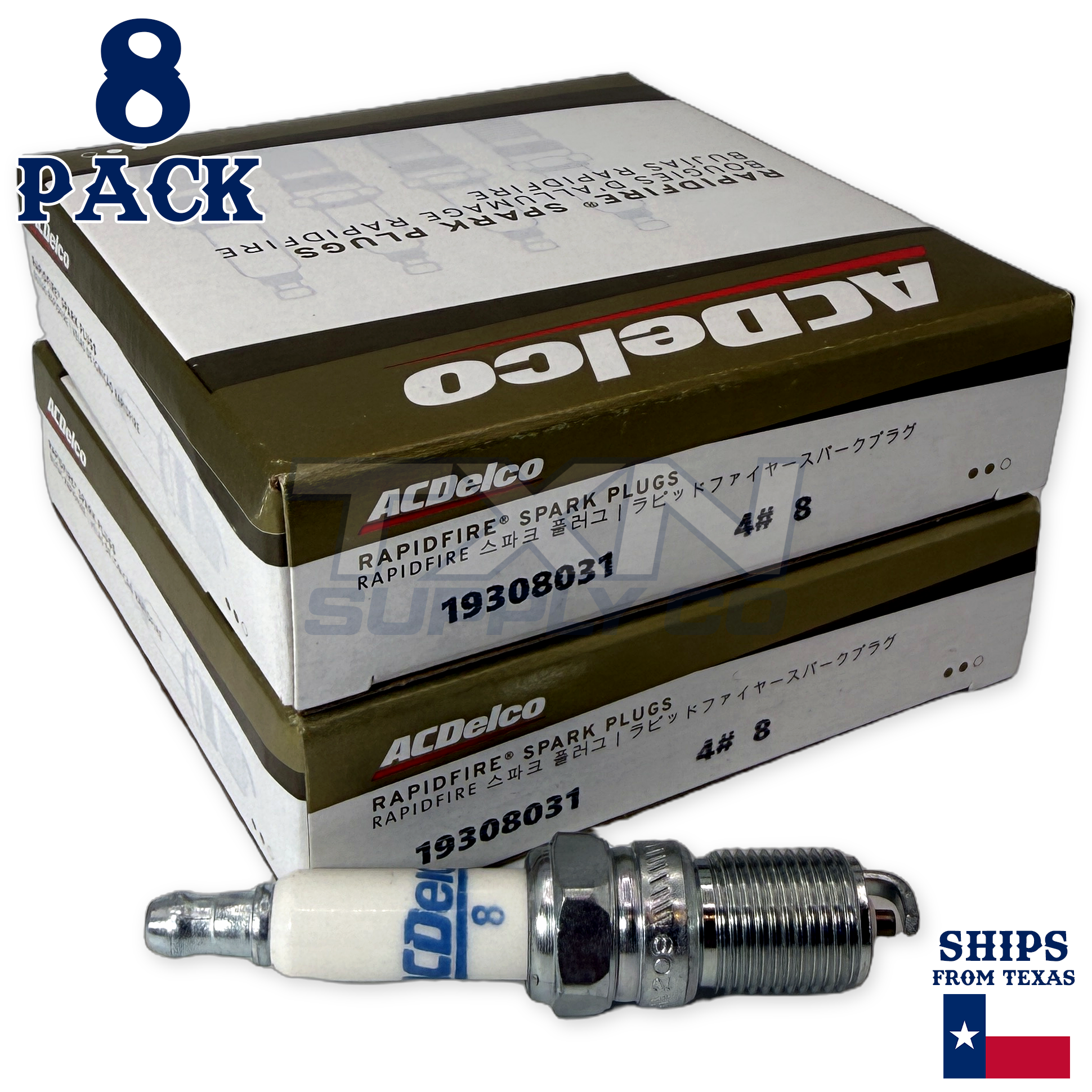 8 Pack GM ACDelco #8 RAPIDFIRE Platinum Spark Plugs - Image 1