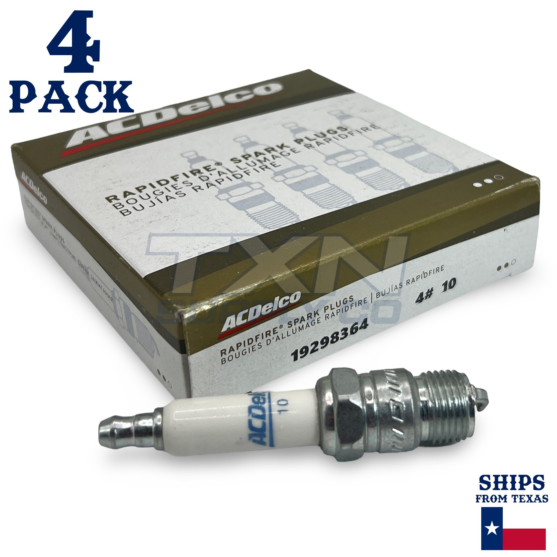 4 Pack GM ACDelco #10 RAPIDFIRE Platinum Spark Plugs 19298364
