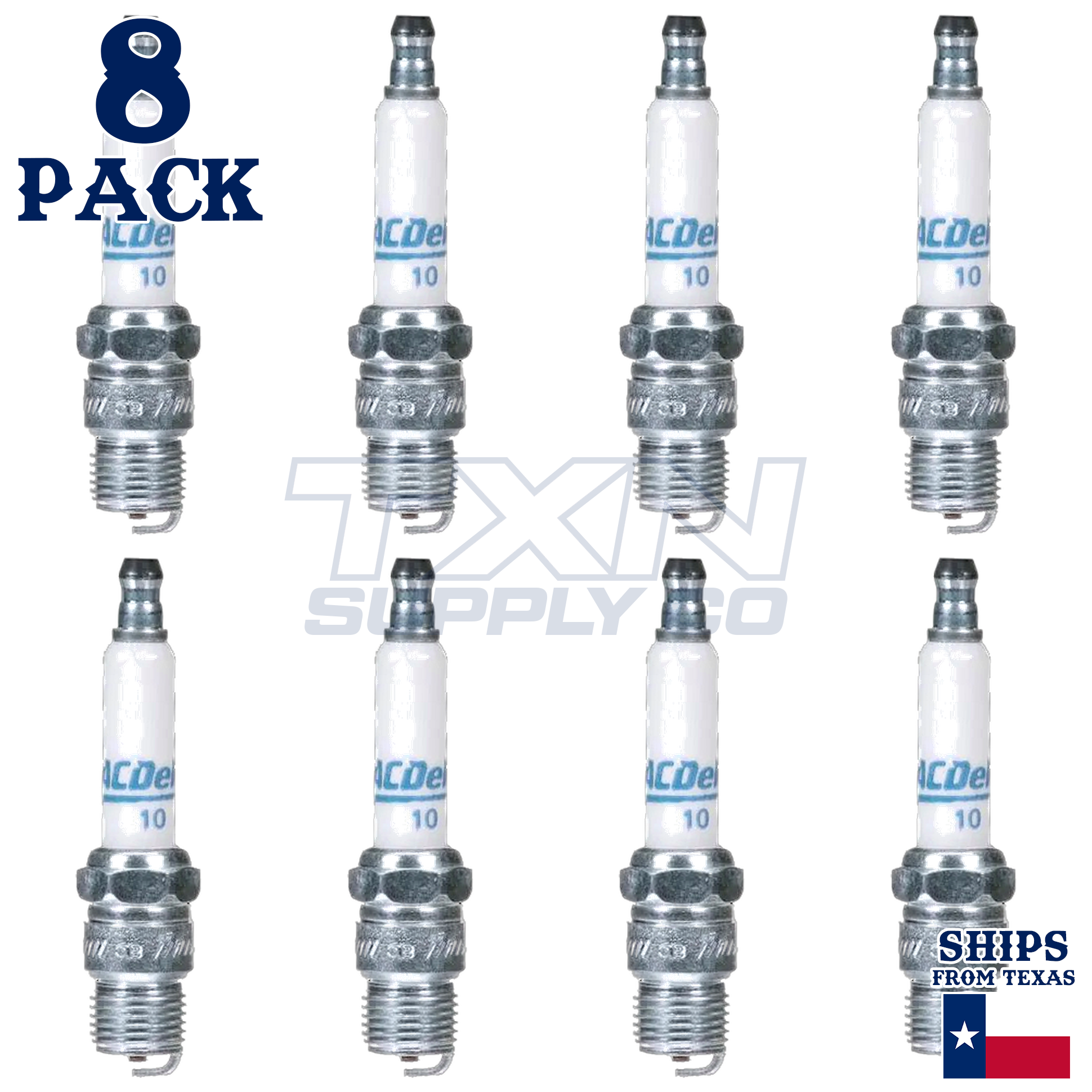 1983-1986 Chevrolet C20 7.4L ACDelco Spark Plugs - 8 Pack - Image 1