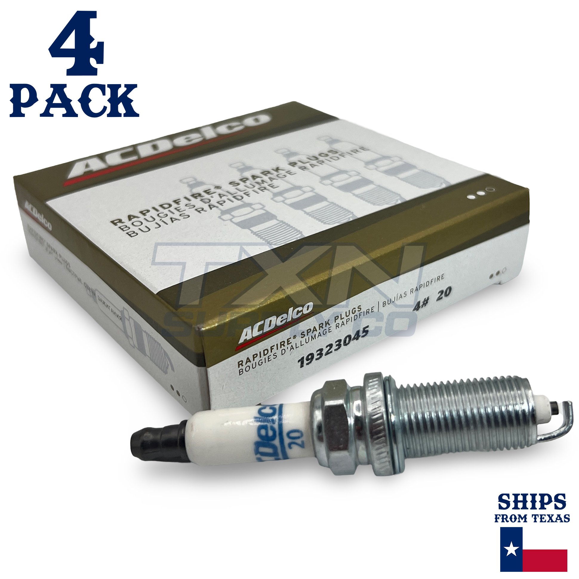4 Pack GM ACDelco #20 RAPIDFIRE Platinum Spark Plugs 19323045