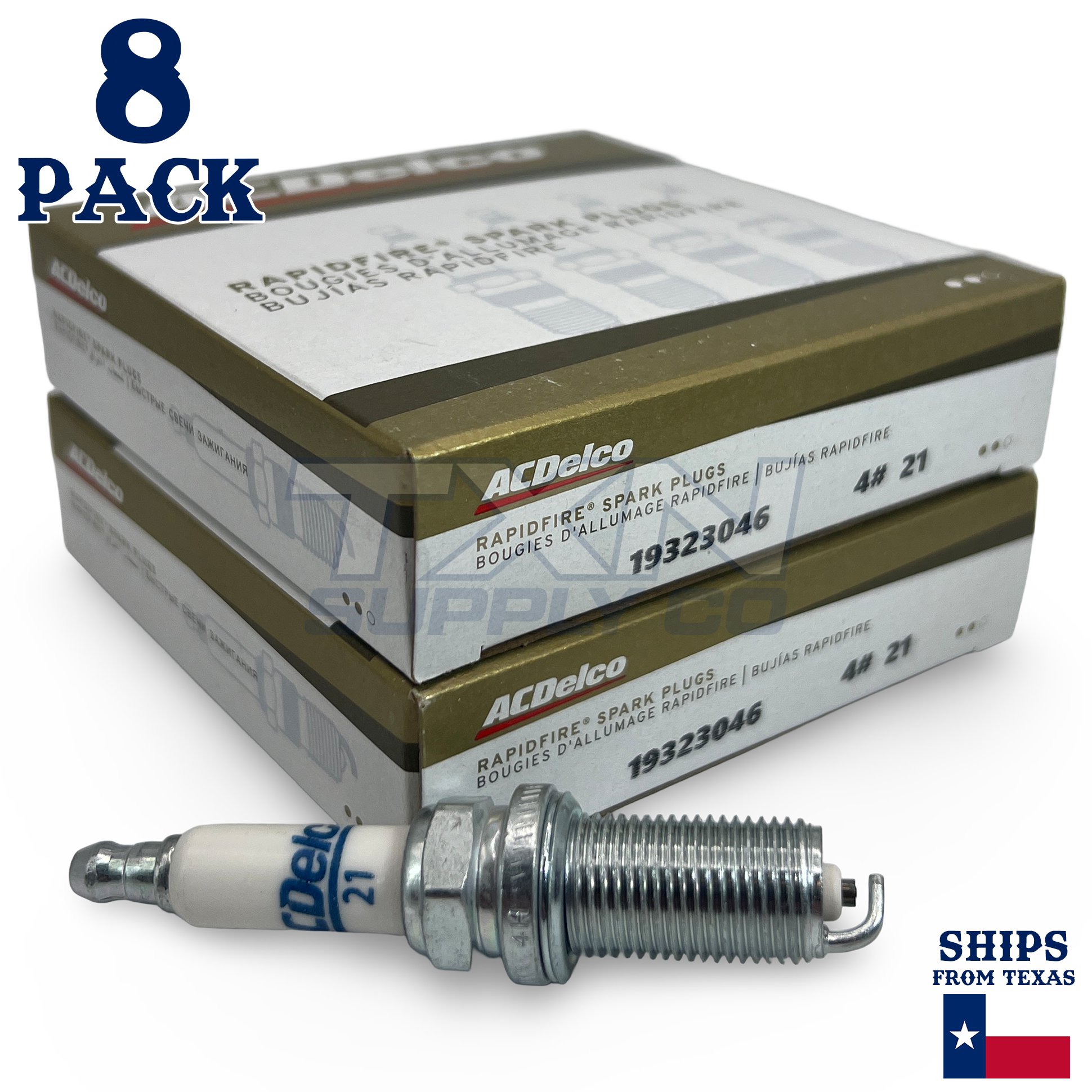 8 Pack GM ACDelco #21 RAPIDFIRE Platinum Spark Plugs
