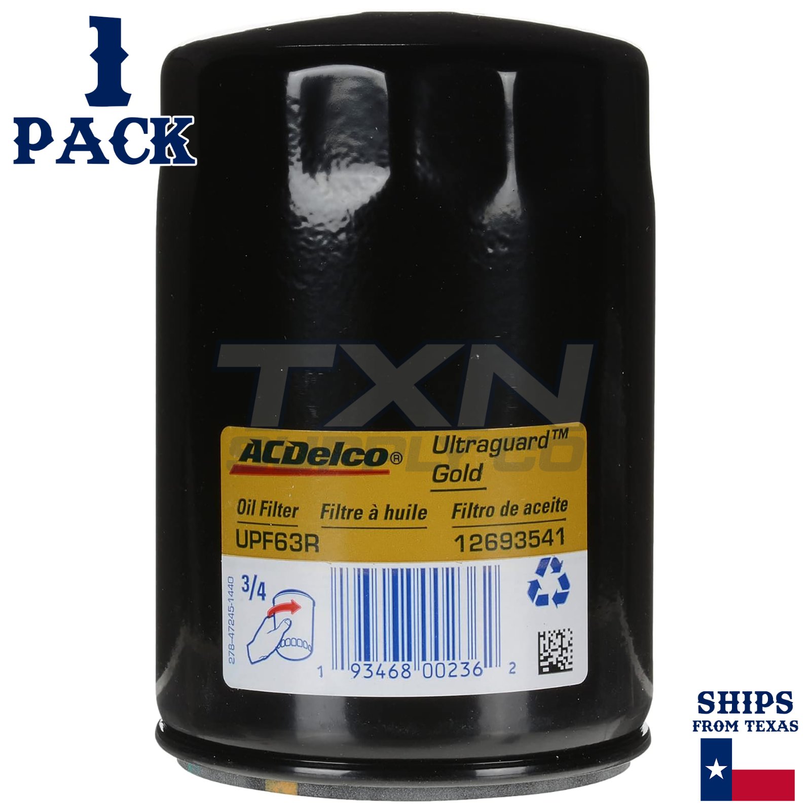 1 Pack ACDelco UPF63R Oil Filter 12693541 for 2016-2024 Chevy Camaro 3.6L LGX