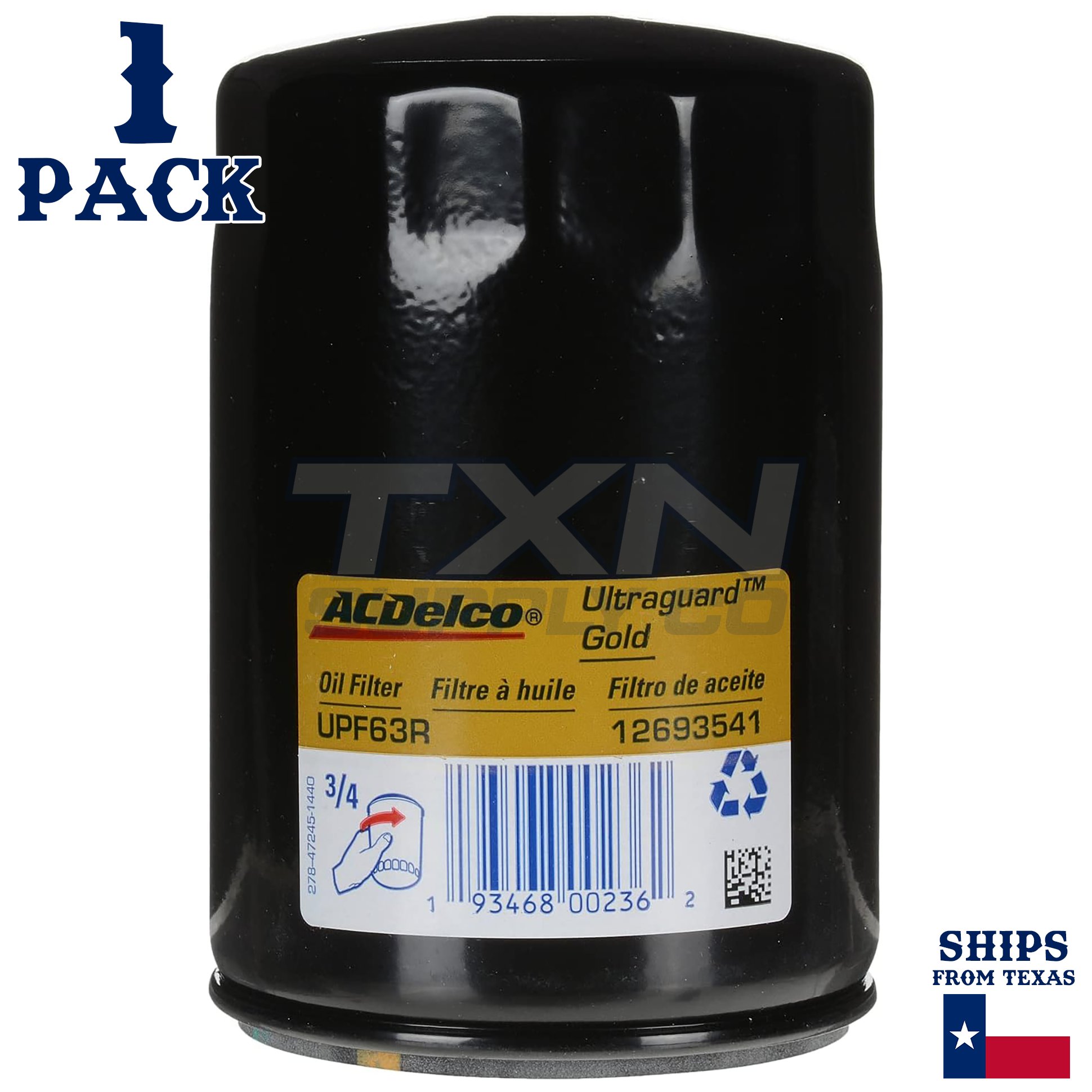 1 Pack ACDelco UPF63R Oil Filter 12693541 for 2016-2019 Cadillac CTS 3.6L LF3 - Image 1