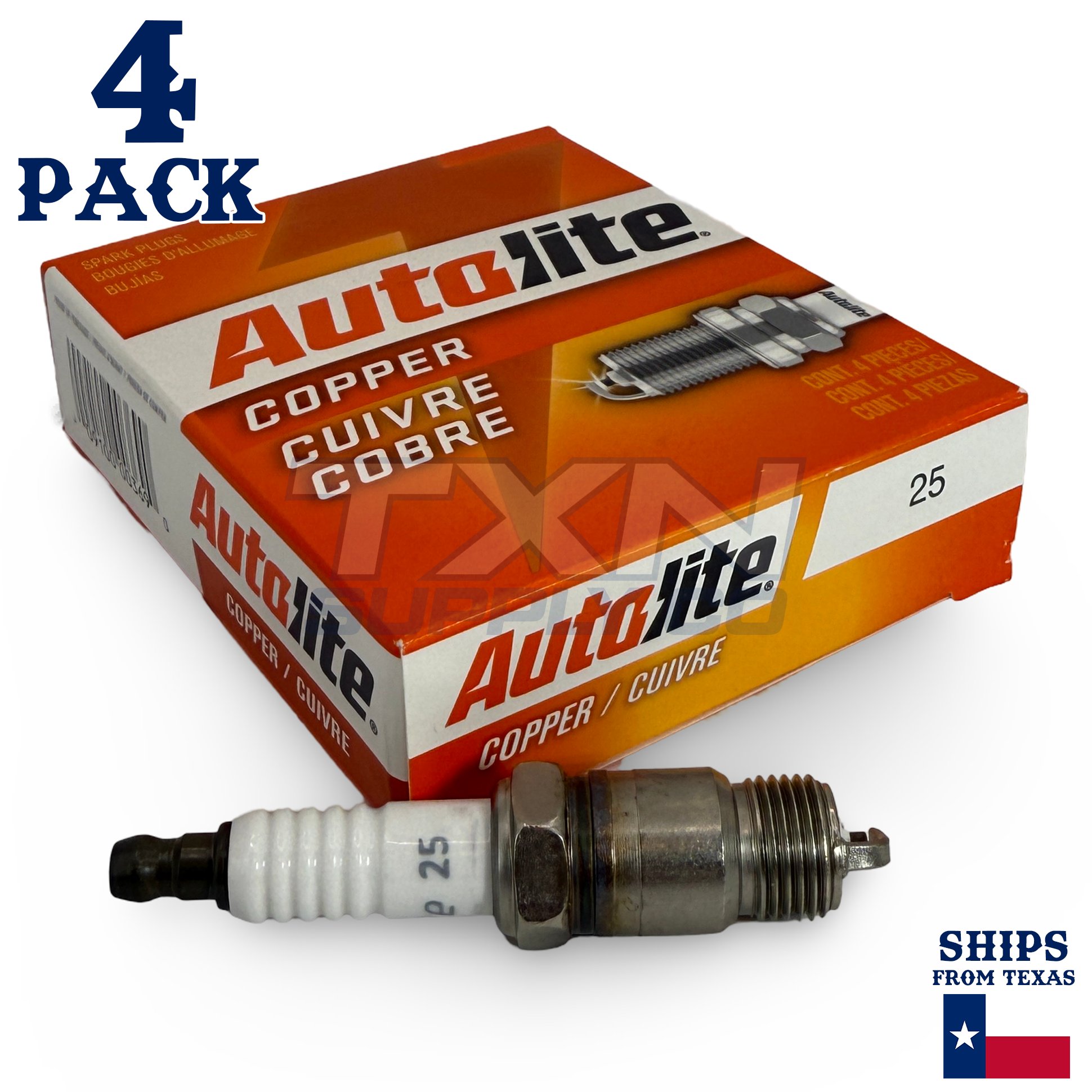 Autolite 25 Copper Core Spark Plugs - 4 Pack - Image 1