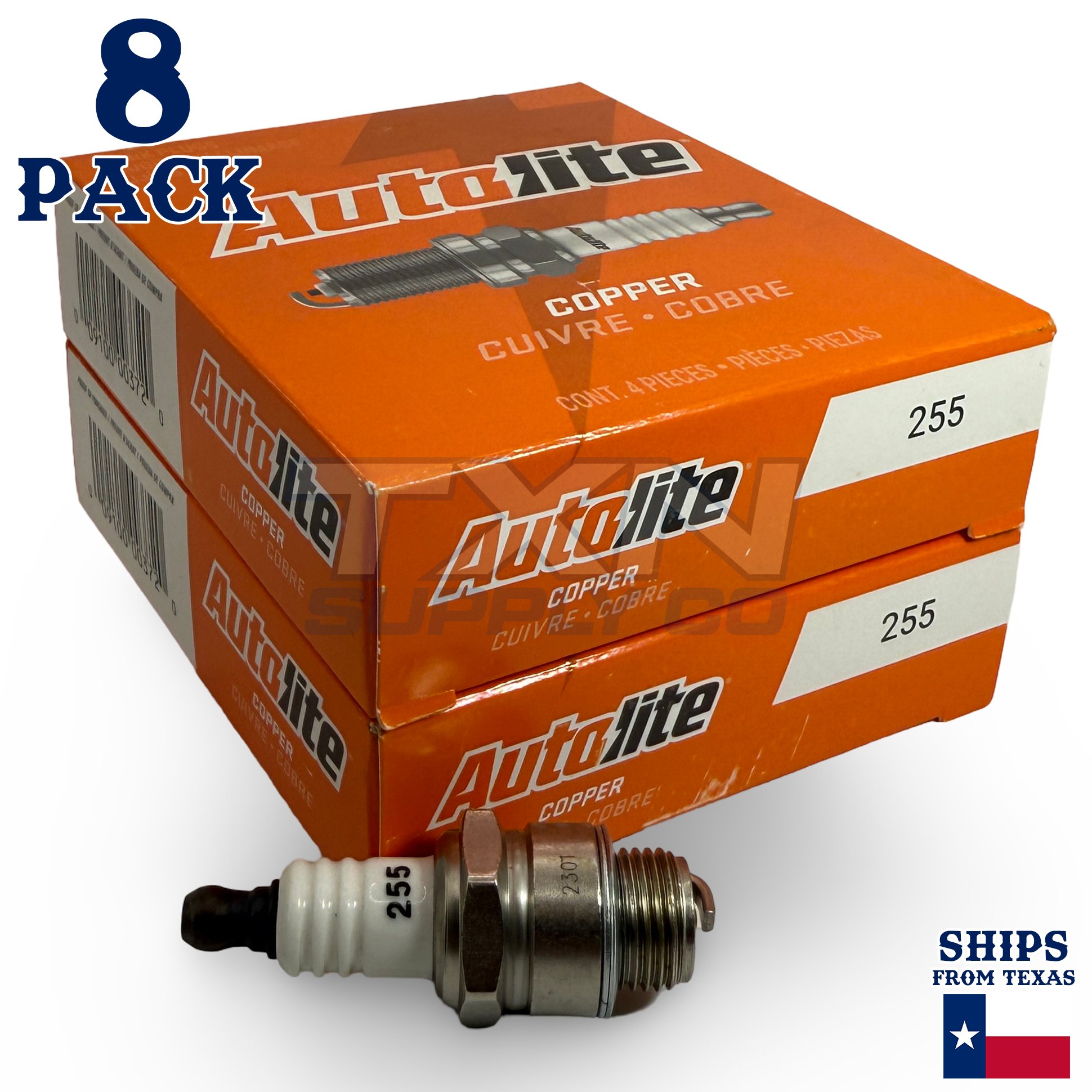 Autolite 255 Copper Core Spark Plugs - 8 Pack - Image 1