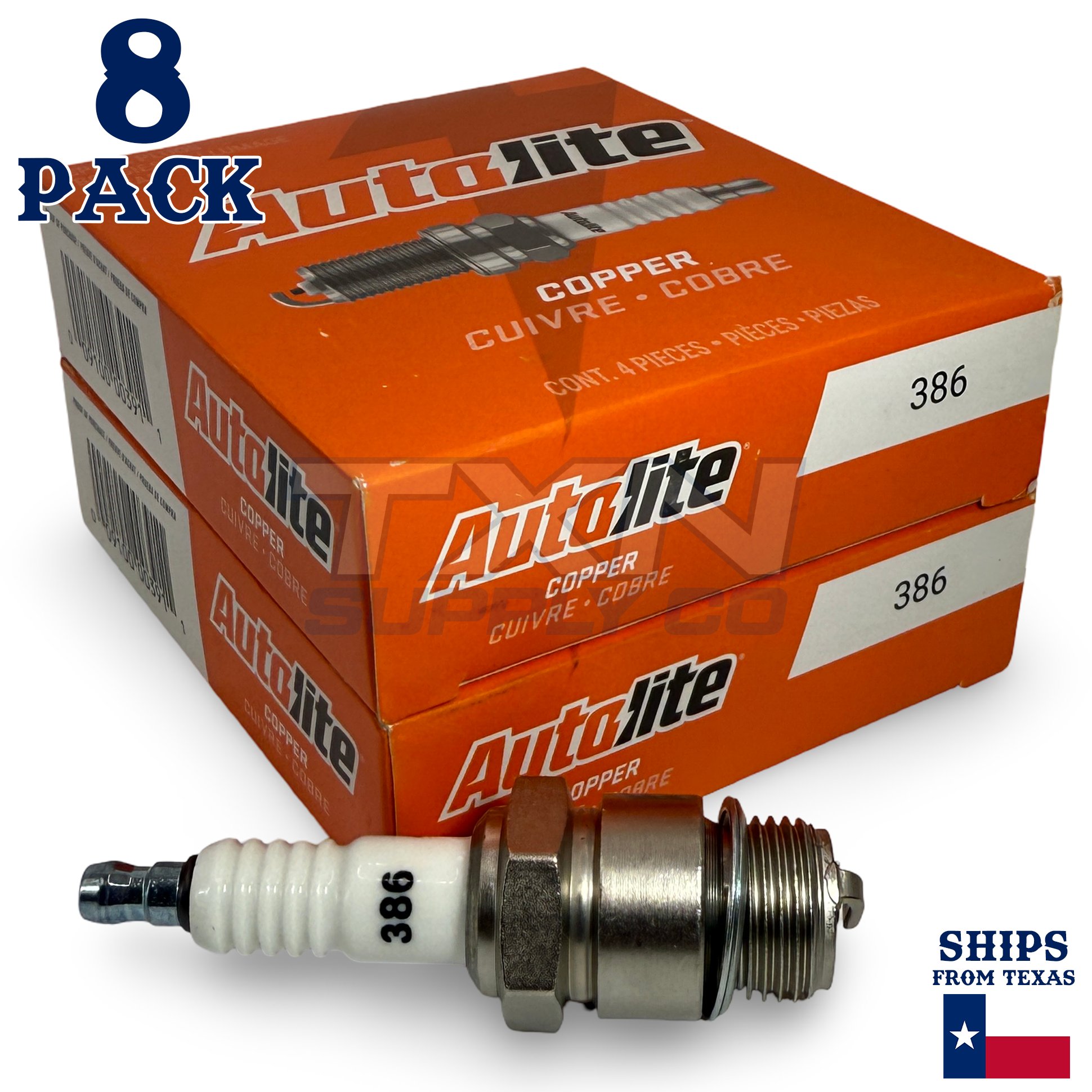 8 Pack Autolite 386 Copper Core Spark Plugs